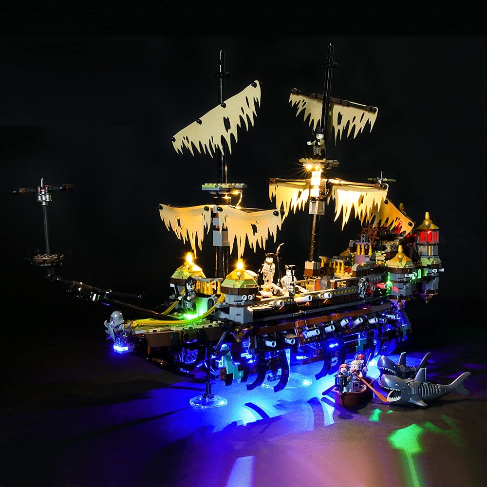 LED Light Kit for Lego 71042 Black Pirate Ship - Compatible with Black Pearl Building Blocks Lighting Set (Lights Only, Model Not Included) - Perfect for Night Display & LEGO Collection Enhancement