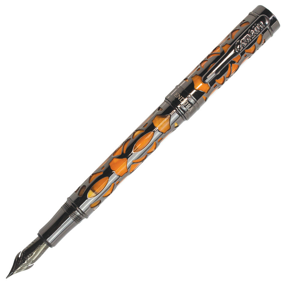 Conklin Endura Deco Crest Fountain Pen - Orange Luxury Writing Instrument for Calligraphy, Journaling & Office Use