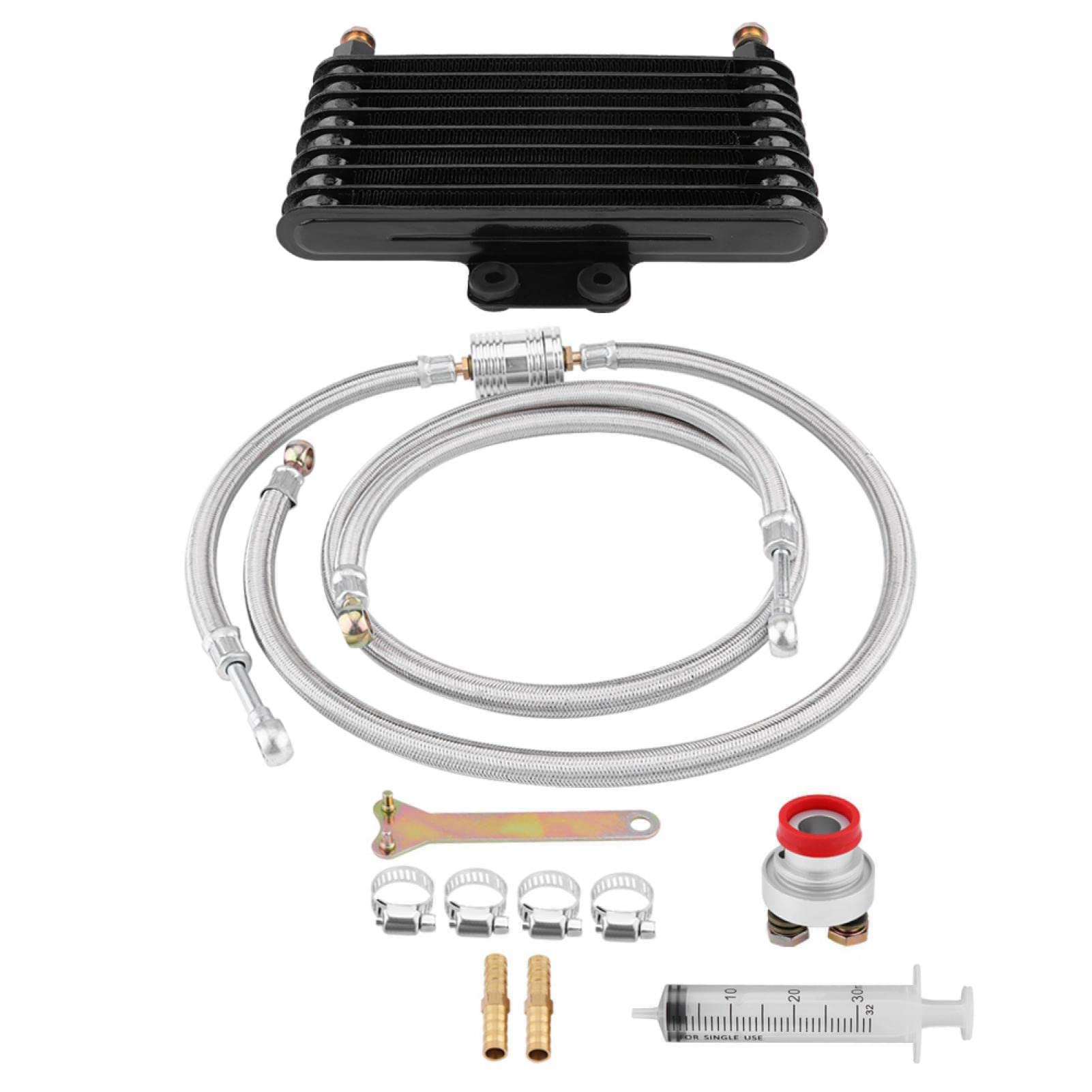 High-Performance 125ml Engine Oil Cooler Radiator Kit for Gy6 100cc-150cc - Black | Reduce Engine Wear & Boost Power | Perfect for Scooters, ATVs & Motorcycles