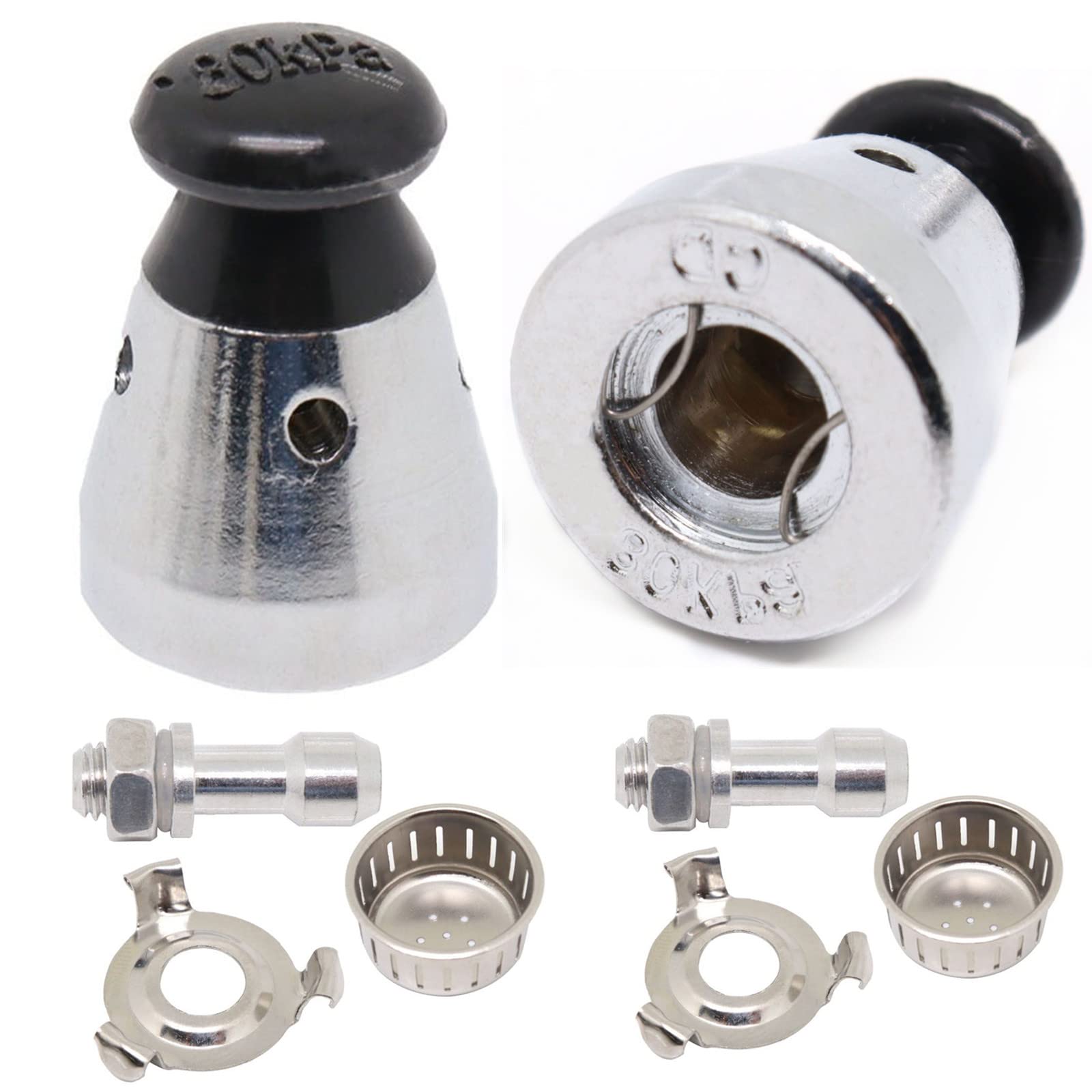 Universal Pressure Cooker Valve 80KPA - 2 Pack Replacement Relief Jigger Valve with Anti-Blocking Cover & Bracket - Compatible with Most Pressure Cookers - Perfect for Home Cooking, Meal Prep & Canning