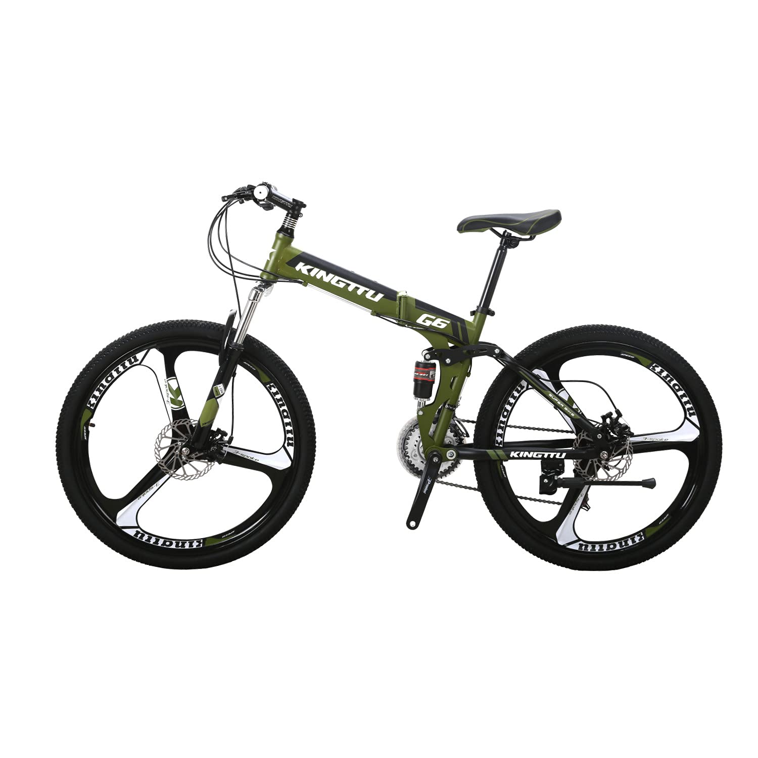 XLX-G6 26 Inch Folding Mountain Bike - 21 Speed Full Suspension MTB with Dual Disc Brakes - Compact Adult Folding Bicycle for Men & Women - Perfect for Commuting, Trail Riding and Urban Adventures