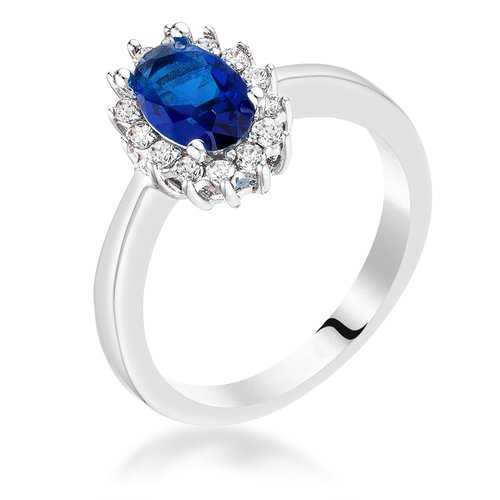 Elegant Sapphire Blue CZ Petite Oval Ring – Dainty Cubic Zirconia Jewelry for Women | Perfect for Engagement, Anniversary & Everyday Wear