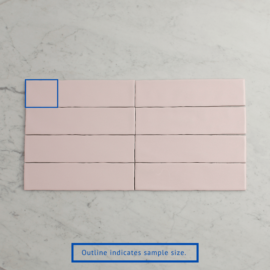 Newport Gloss Subway Tile - Baby Pink Ceramic Wall & Backsplash Sample - Perfect for Kitchen, Bathroom & Home Decor