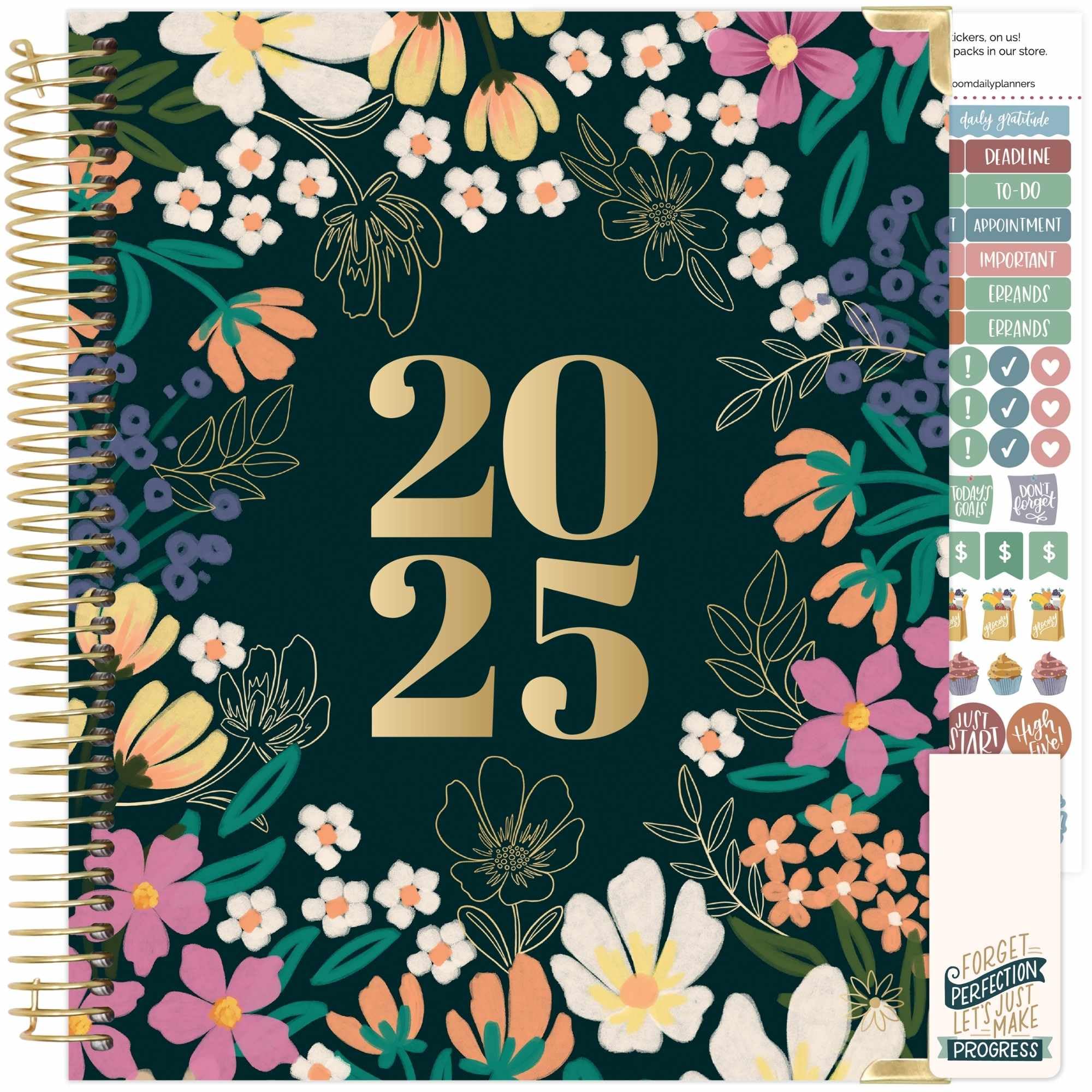 Bloom Daily Planners 2025 - Hardcover Goal & Vision Planner with Monthly/Weekly Views (Jan-Dec 2025) - 7.5