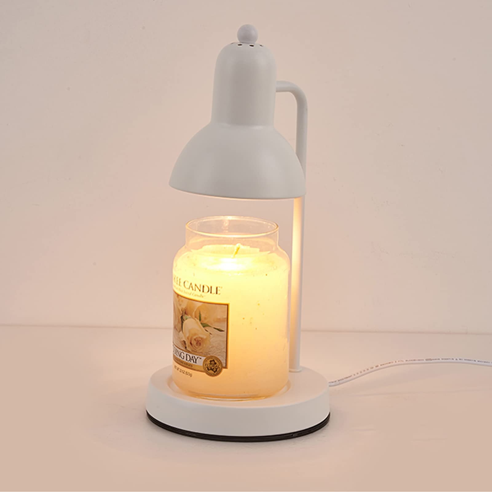 Electric Candle Warmer Lamp - Adjustable Plug-in Aromatherapy Melting Light for Home Office Decor, Metal Desktop Candle Burner with Warm Glow - Perfect for Bedroom, Living Room & Relaxation Spaces
