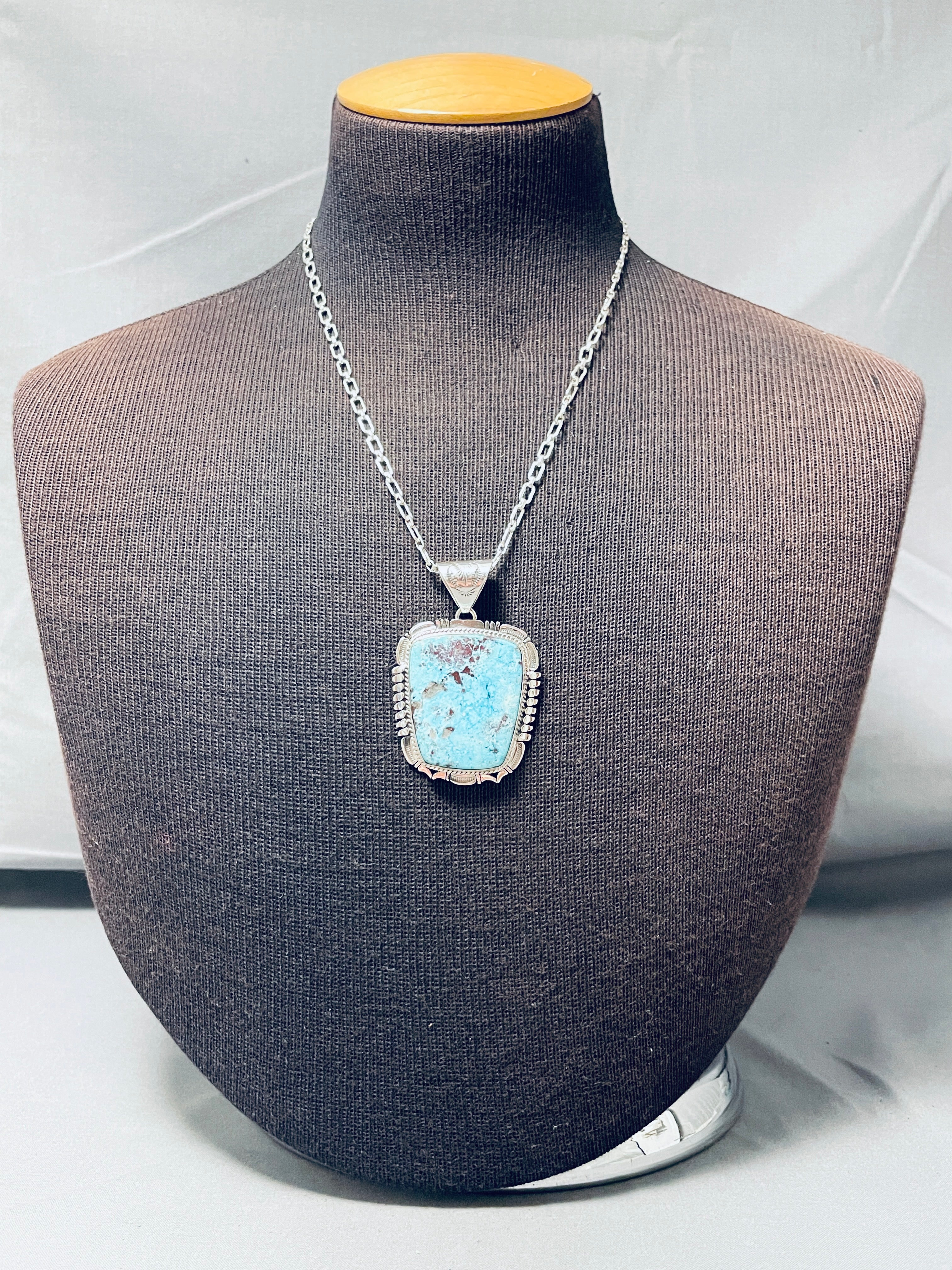 Authentic Native American Navajo Turquoise Sterling Silver Necklace - Handcrafted Jewelry for Women, Perfect for Gifts, Weddings & Boho Fashion