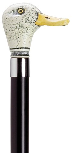 Duck Head Scrimshaw Walking Cane - Handcrafted Black Shaft Walking Stick for Seniors & Hikers - Perfect for Outdoor Adventures & Mobility Support