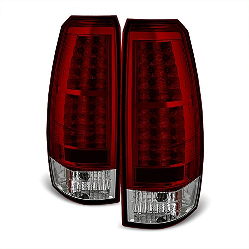 AKKON Red Clear LED Tail Lights Brake Lamps for 2007-2013 Chevy Avalanche GMT800 Pickup - Direct Replacement Taillamps with Bright Visibility for Night Driving & Enhanced Safety