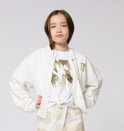 DKNY Girls Button Up Sweatshirt for Teens (Size 4-16) - Casual Pullover Hoodie for School, Outings & Everyday Wear