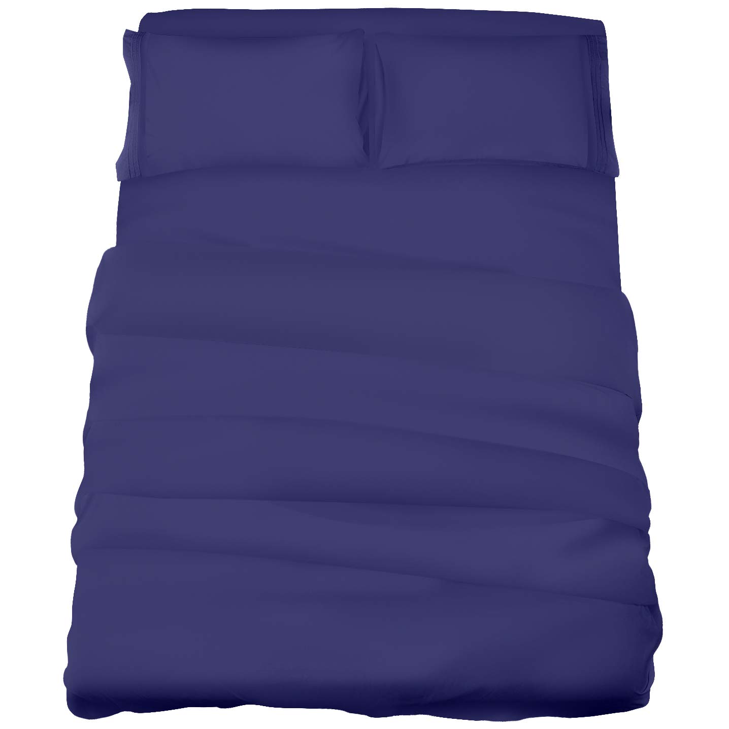 Premium 100% Linen Bed Sheets Set - King Size, Navy Blue - Breathable & Soft for All-Season Comfort - Perfect for Master Bedroom, Guest Room & Vacation Homes