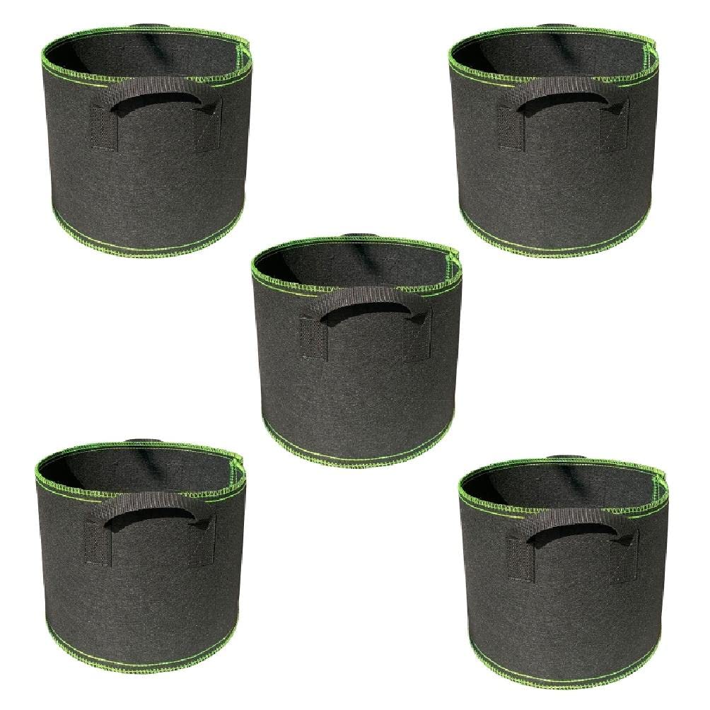 XISAOK 5-Pack Reusable Seedling Bags - Breathable Plant Grow Bags for Vegetables, Flowers, Herbs | Durable Garden Planting Bags for Patio, Balcony, Yard | Perfect for Home Gardening, Urban Farming & Container Planting