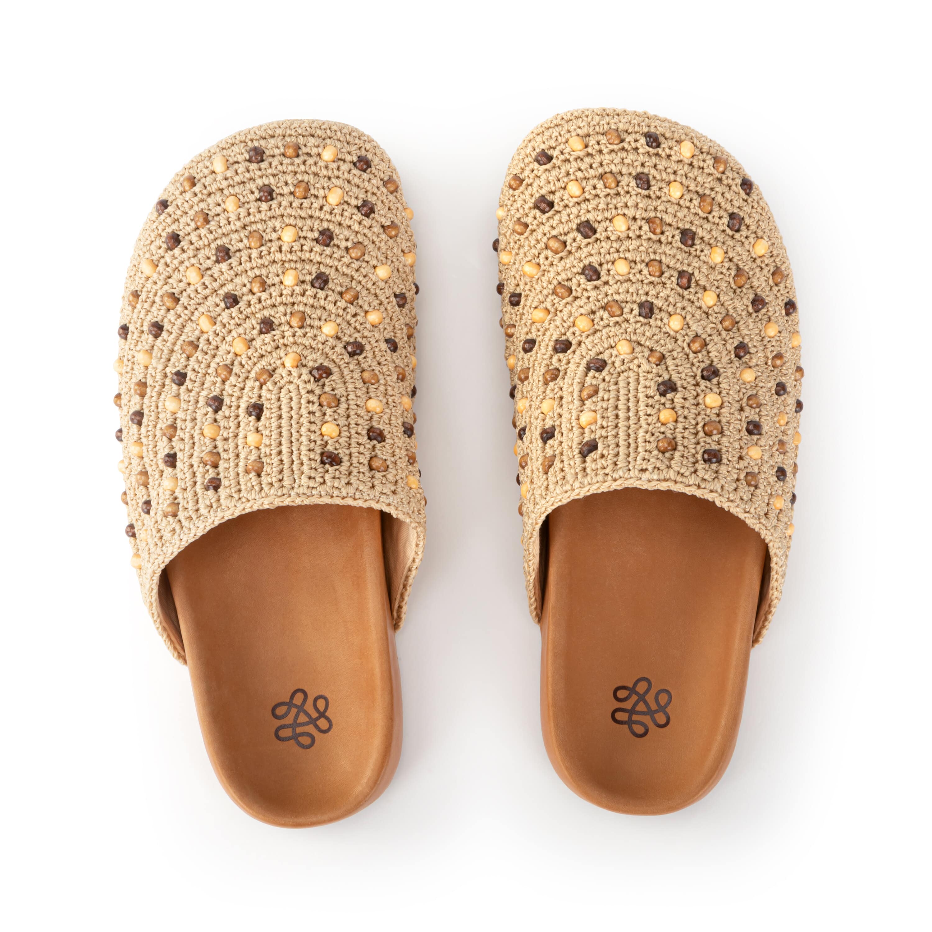 Handmade Crochet Bolinas Clogs with Natural Bamboo Beads - Comfortable Boho Chic Sandals for Beach, Garden & Summer Outfits