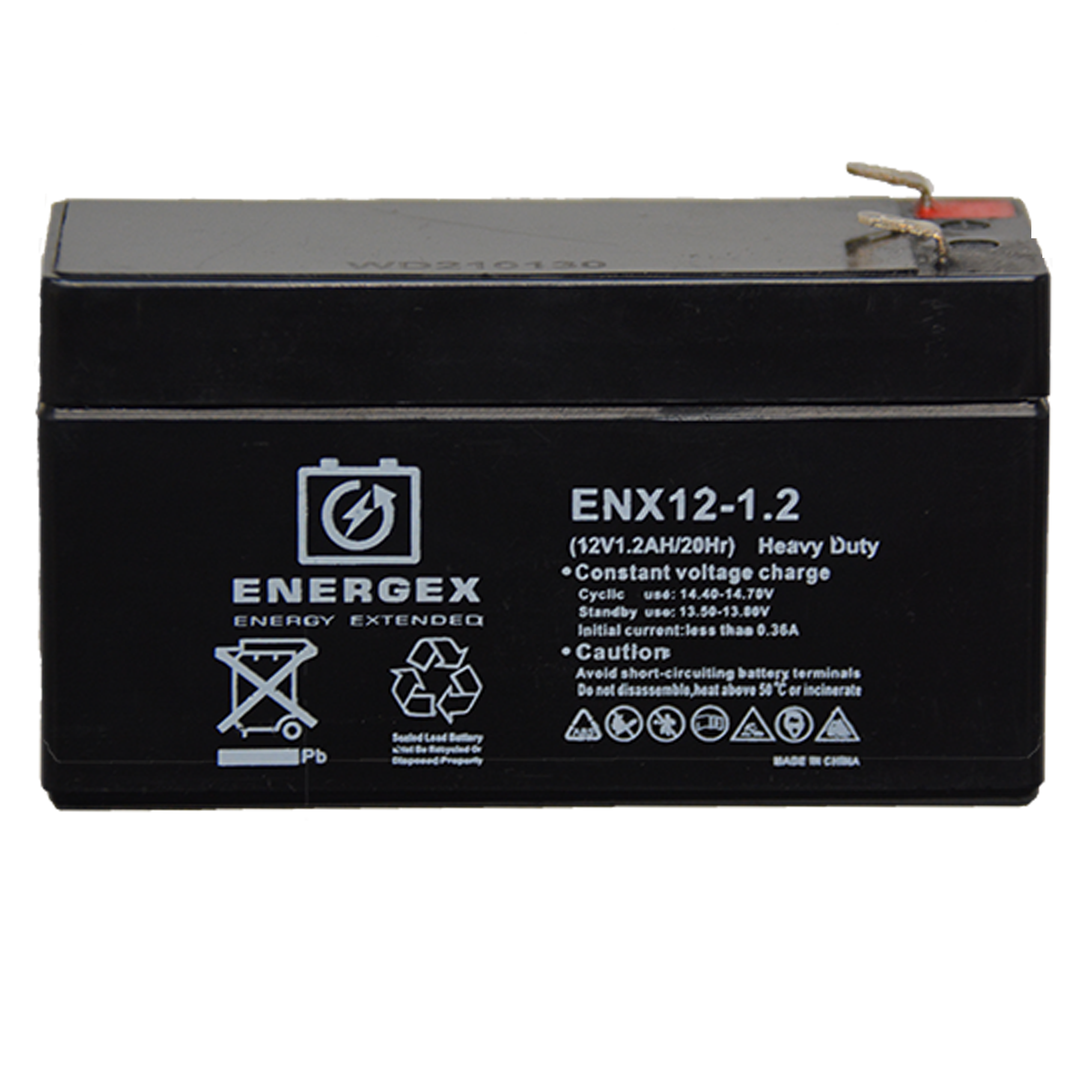 Energex 12V 1.2Ah Sealed Lead Acid (SLA) Rechargeable Battery - Perfect for Security Systems, Emergency Lights, and Backup Power Supplies