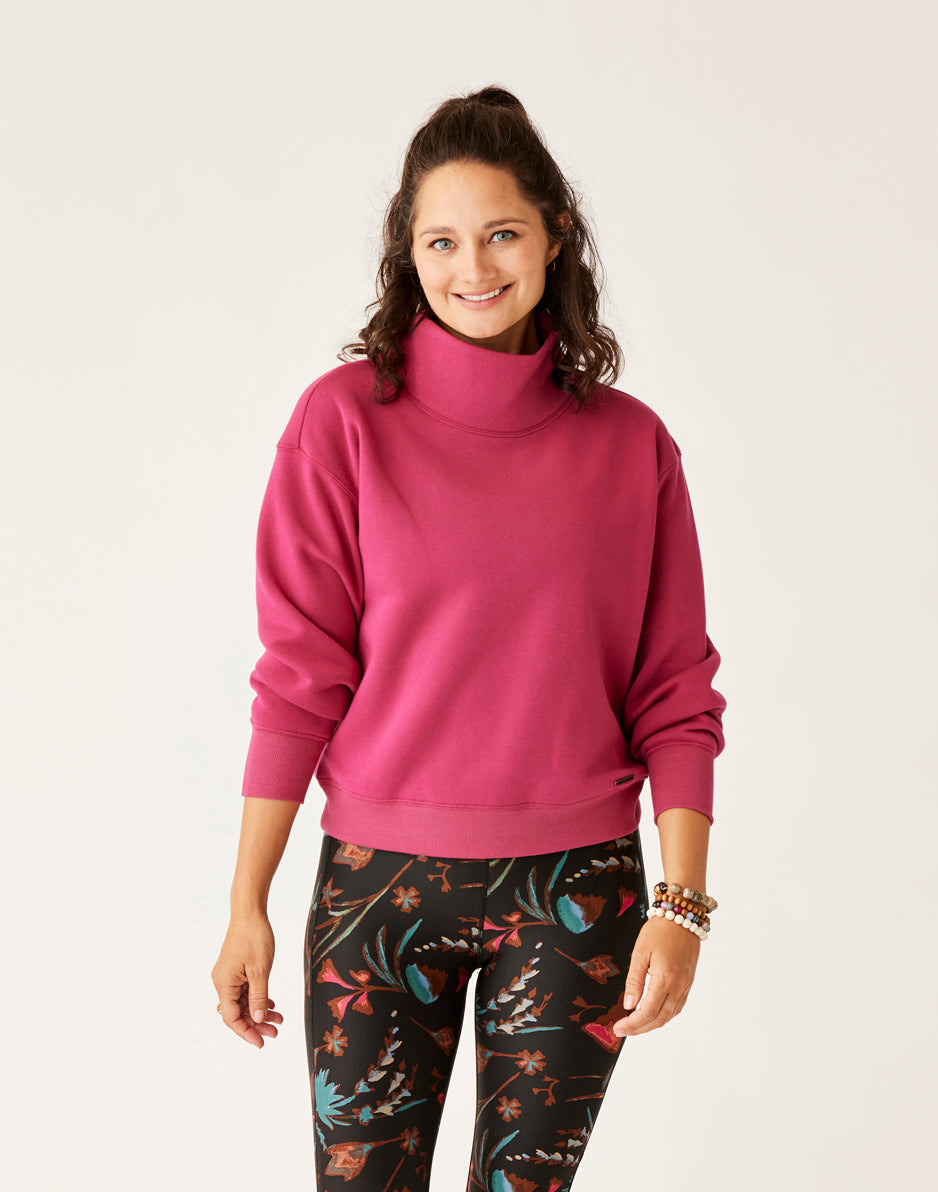 Lennox Women's Fleece Pullover Sweatshirt - Soft & Cozy Raspberry Pink Top for Casual Wear & Outdoor Activities