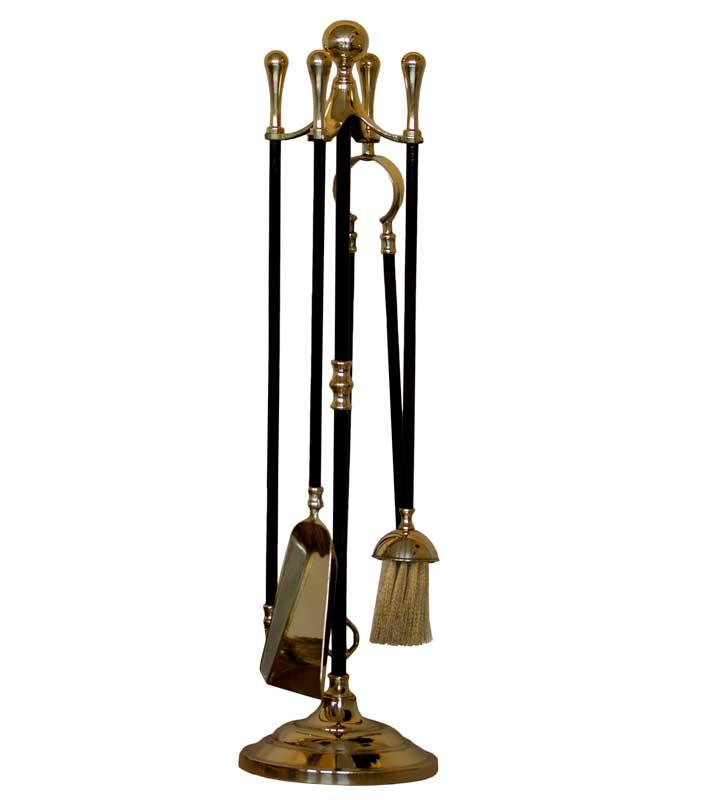 Premium Brass & Black Eldgaffelset Fireplace Tool Set - Hersby for Cozy Fireplace Maintenance & Home Decor