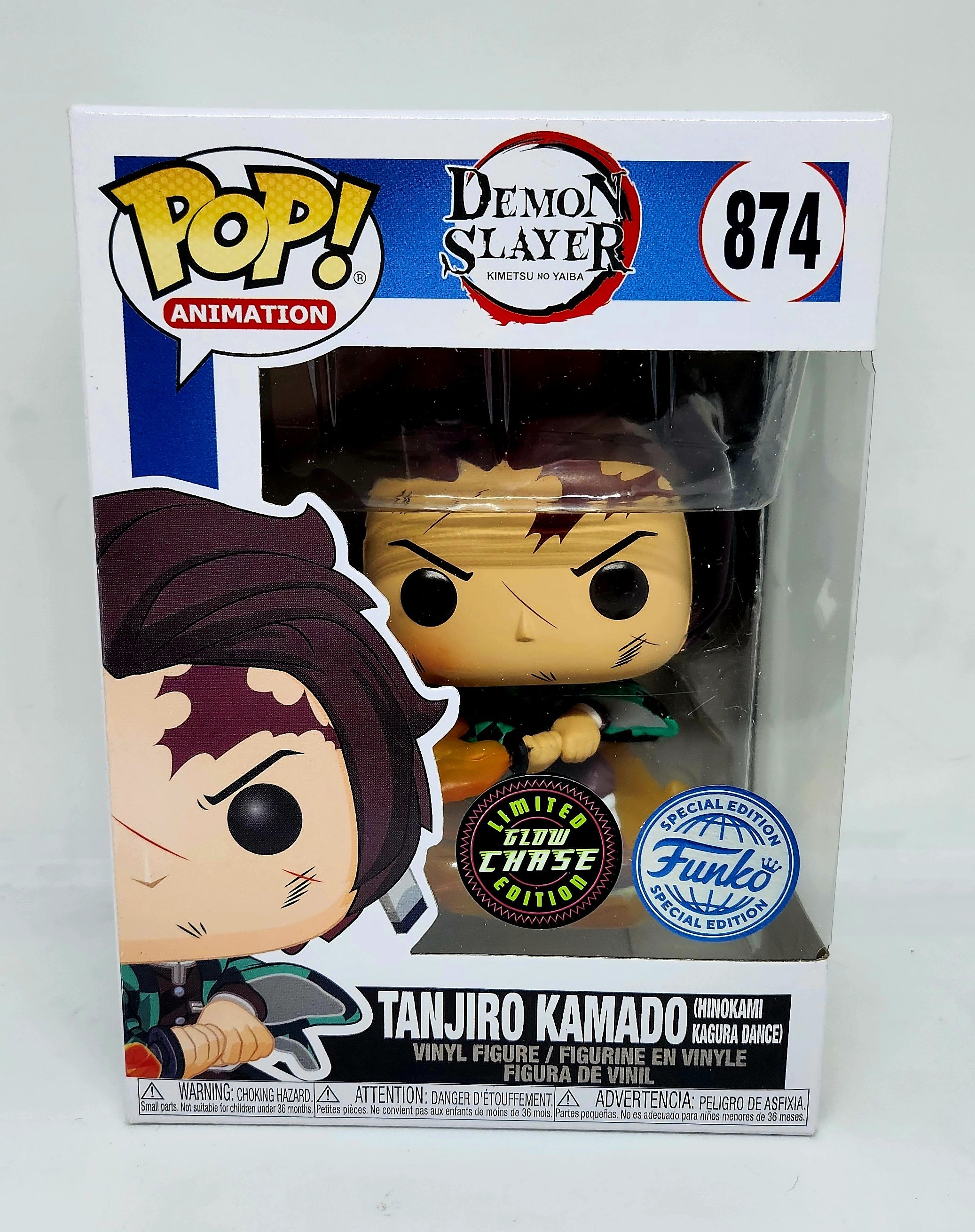 Demon Slayer Tanjiro Kamado Glow-in-the-Dark Chase Funko Pop Vinyl Figure - Anime Collectible for Display & Gift Giving