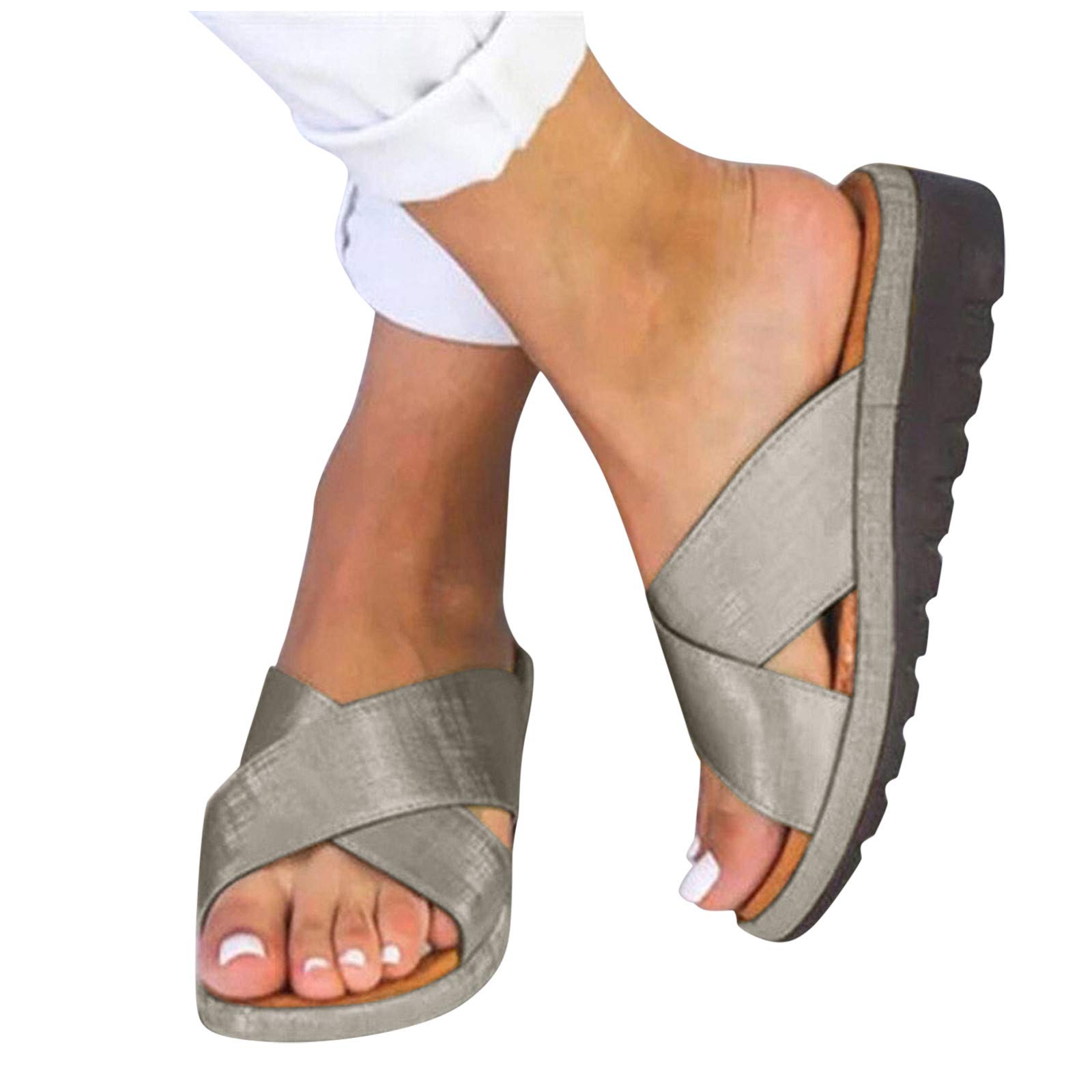 Women's Platform Sandals with Ring Toe Design - Comfortable Wedge Flip Flops for Summer, Beach & Travel | Casual Walking & Outdoor Slippers