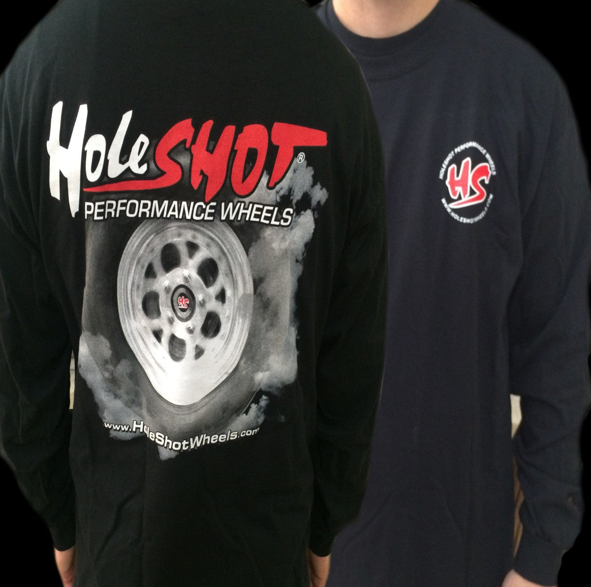 Holeshot Burnout Long Sleeve T-Shirt for Men - Black Cotton Motorcycle Riding Shirt - Perfect for Bikers, Racing Enthusiasts & Casual Wear
