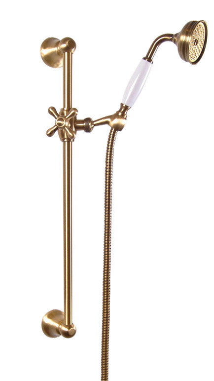 Classic 60cm Shower Rod with Handheld Shower Head and Hose in Bronze - Perfect for Bathroom Renovation & Space-Saving Solutions