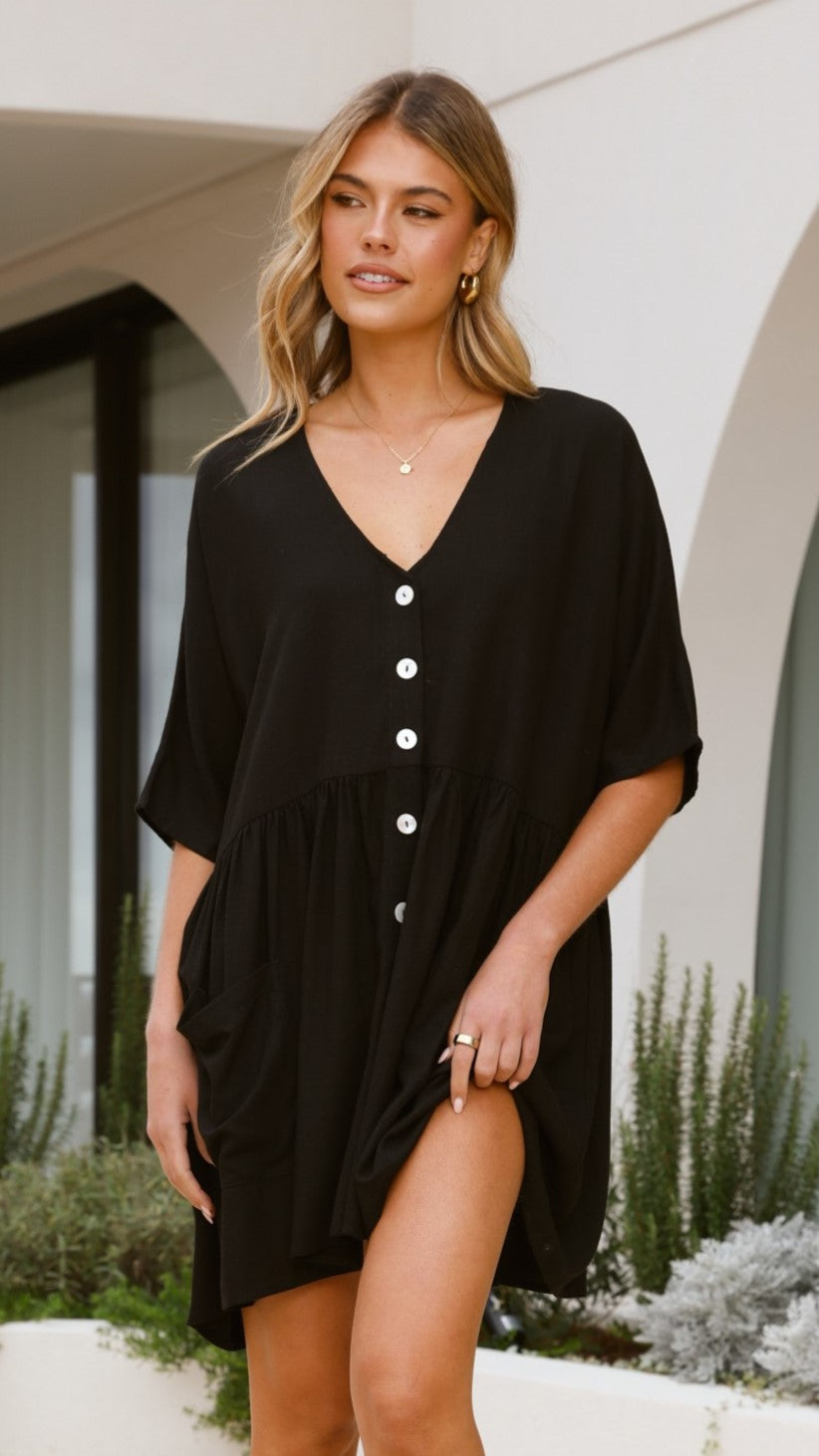 Leah Mini Dress for Women - Elegant Black Party Dress for Night Out, Date Night, and Special Occasions