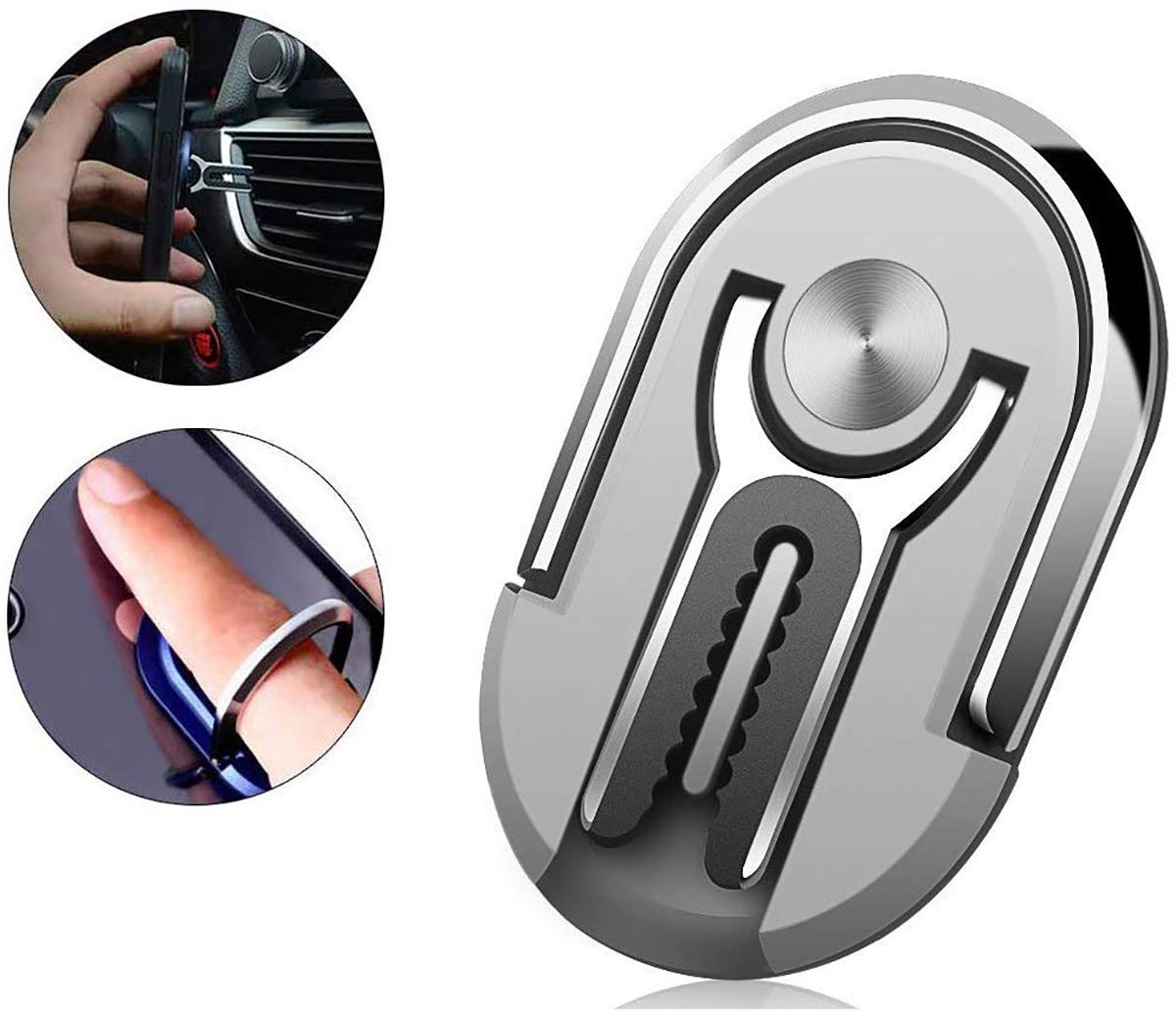 3-in-1 Universal Car Phone Holder - 360° Rotating Air Vent Mount with Finger Grip for Driving & Office Use
