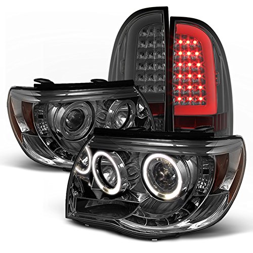 AKKON Smoke Halo Projector Headlights & LED Tail Lights Set for 2005-2011 Toyota Tacoma - Upgrade Your Truck's Style & Night Visibility (Perfect for Off-Roading, Night Driving & Custom Builds)
