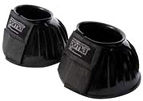 Intrepid International Ribbed Horse Bell Boots with Double Velcro Straps – Durable Protection for Riding & Training