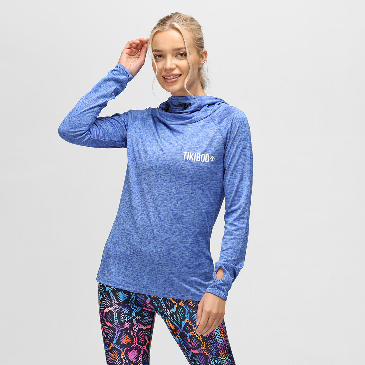 Sky Blue Cowl Neck Hoodie for Women - Soft & Cozy Pullover Sweatshirt - Perfect for Casual Wear, Loungewear & Outdoor Activities