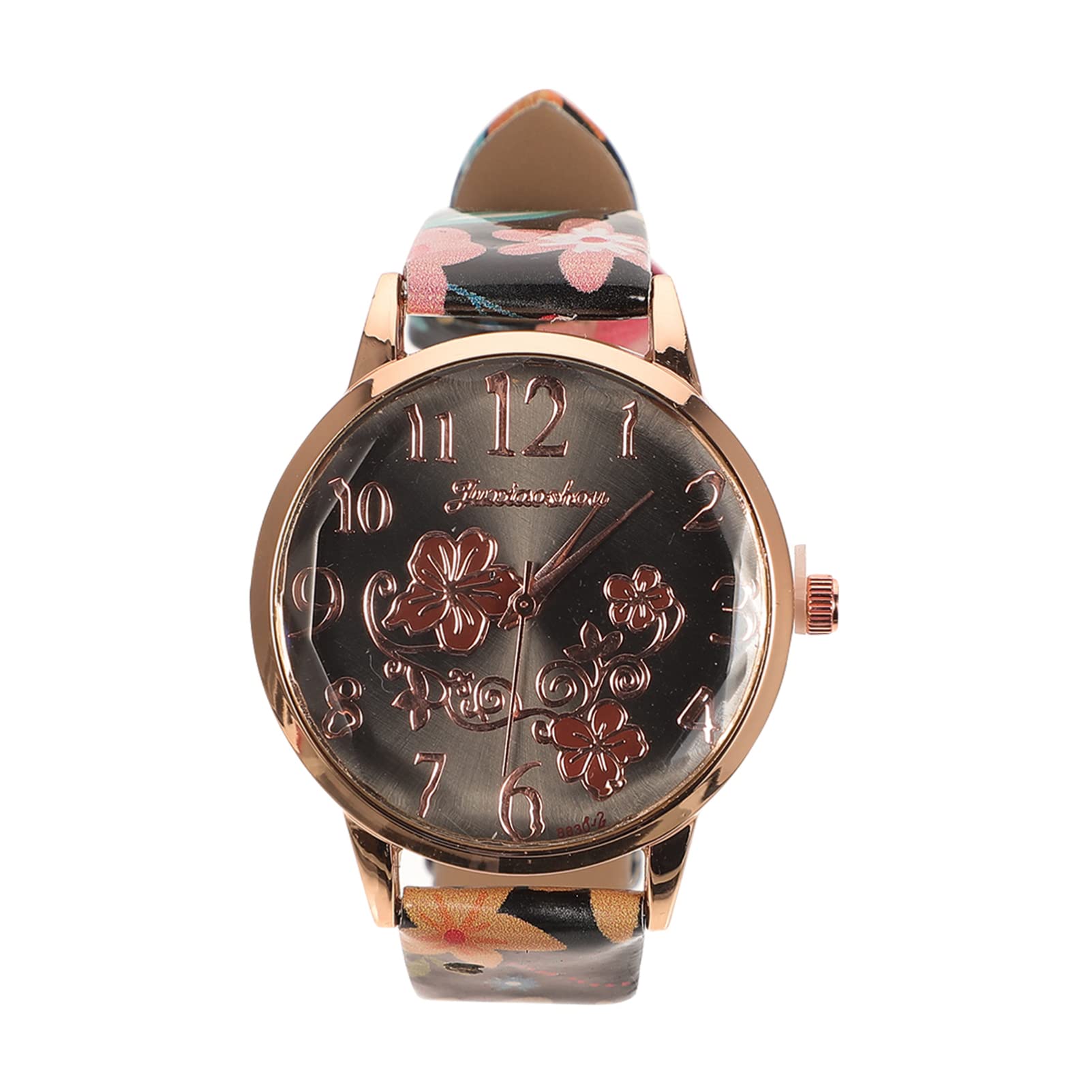 Stylish ibasenice Women's Leather Print Wrist Watch - Elegant Casual Ladies Watch for Everyday Wear & Office Fashion Accessory