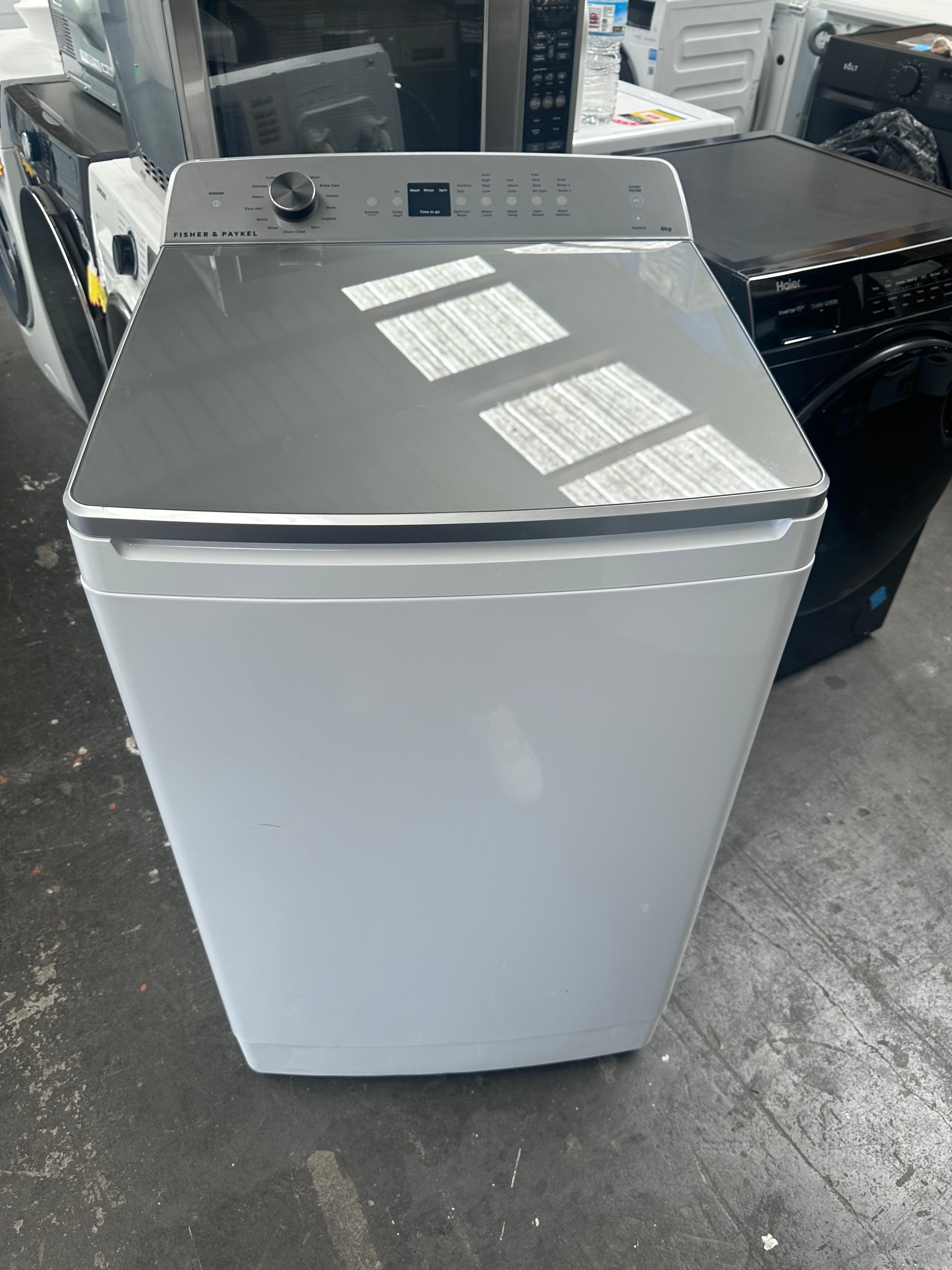 Fisher & Paykel Series 5 8kg Top Load Washing Machine with UV Sanitize Function - Factory Refurbished | Energy Efficient Laundry Solution for Homes & Apartments | Perfect for Small Spaces & Eco-Conscious Families