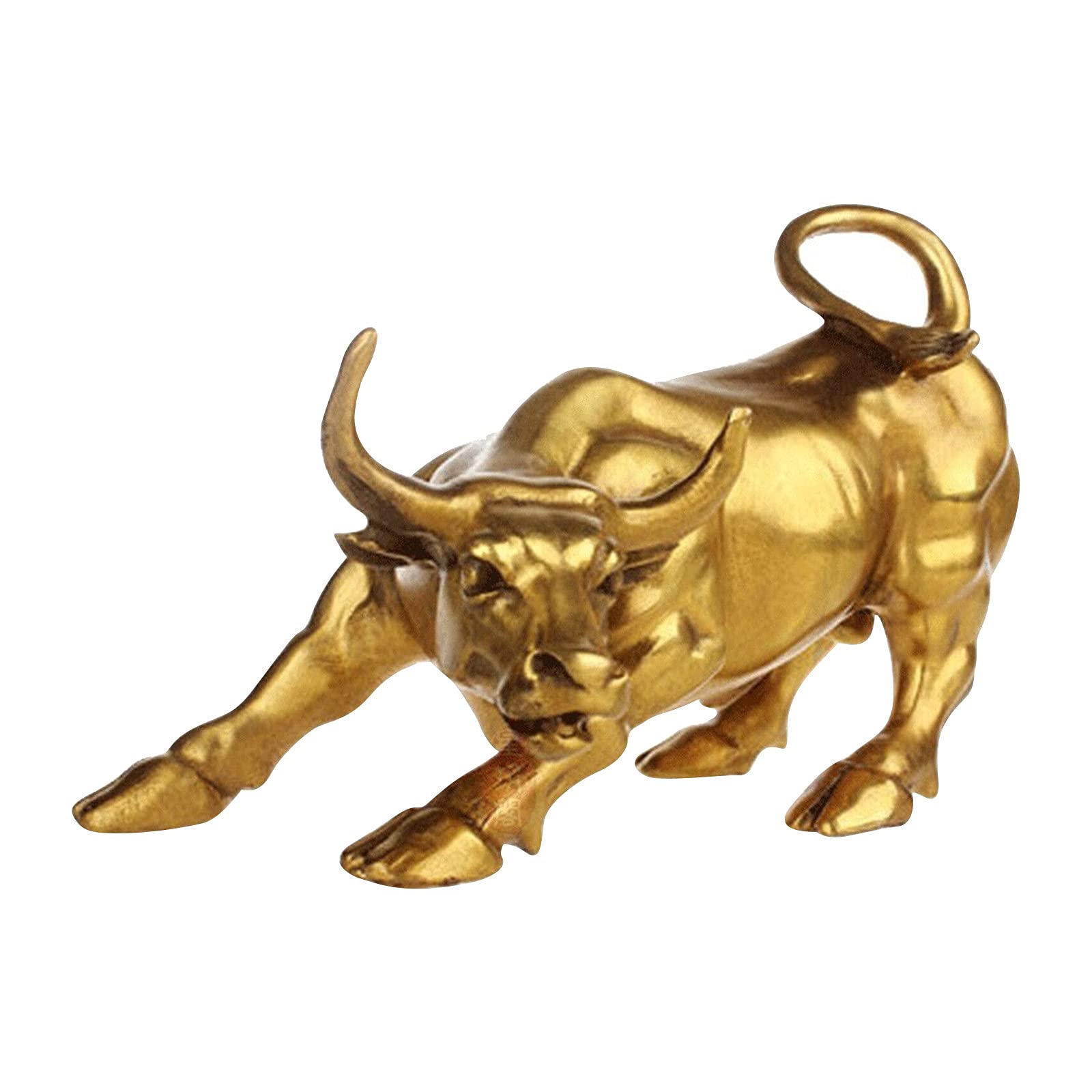 Brass Bull Statue Spotlight - Home Decor Wall Ornament for Living Room & Office