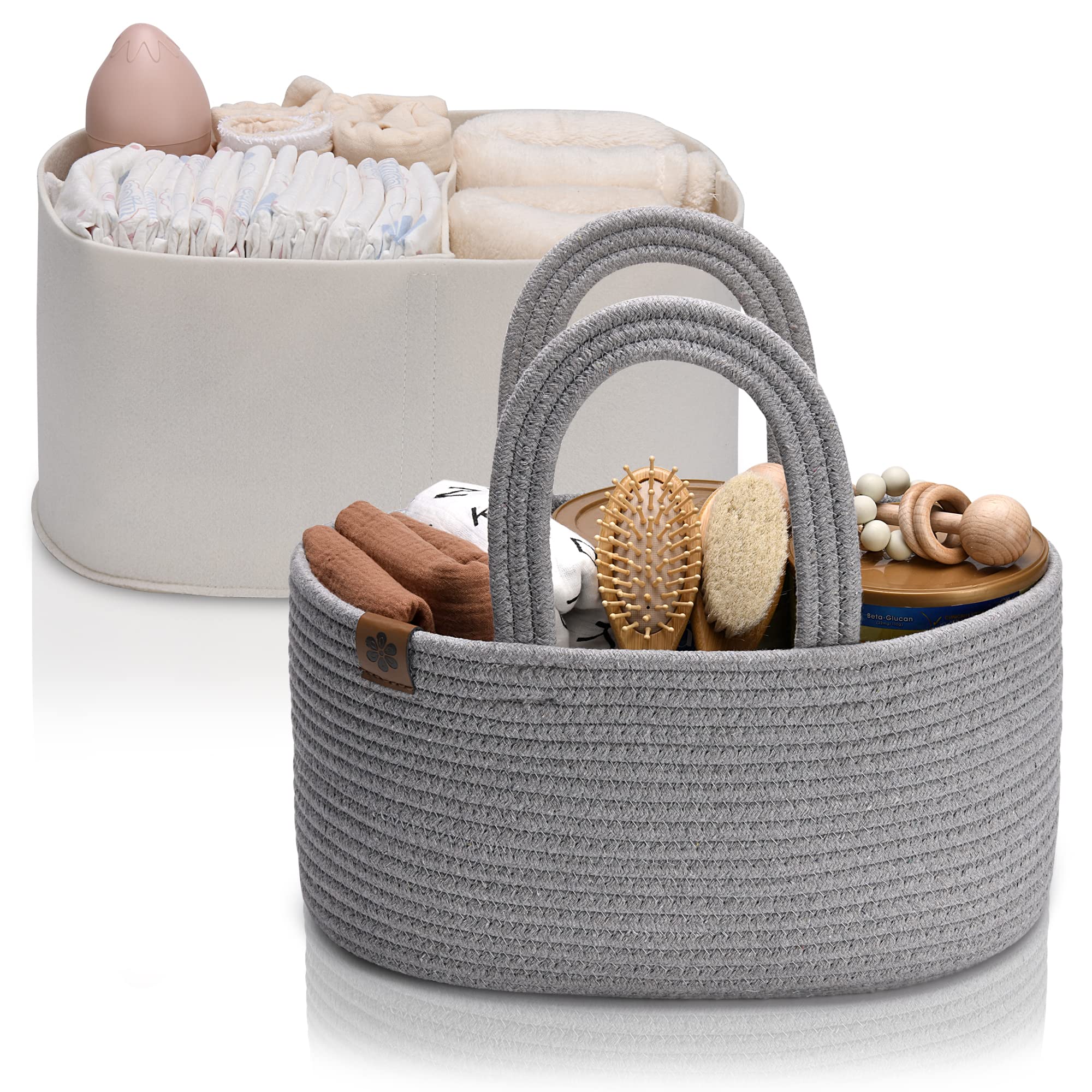 PeraBella Baby Diaper Caddy Organizer - Portable Diaper Storage for Changing Table, Nursery & Car - Multi-Purpose Baby Essentials Basket for Diapers, Wipes & Supplies - Perfect for Home, Travel & On-the-Go Parents