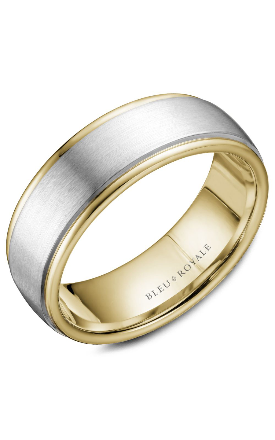 Bleu Royale Men's Wedding Band Ring 14K White Gold - Elegant & Durable for Weddings, Anniversaries, and Special Occasions