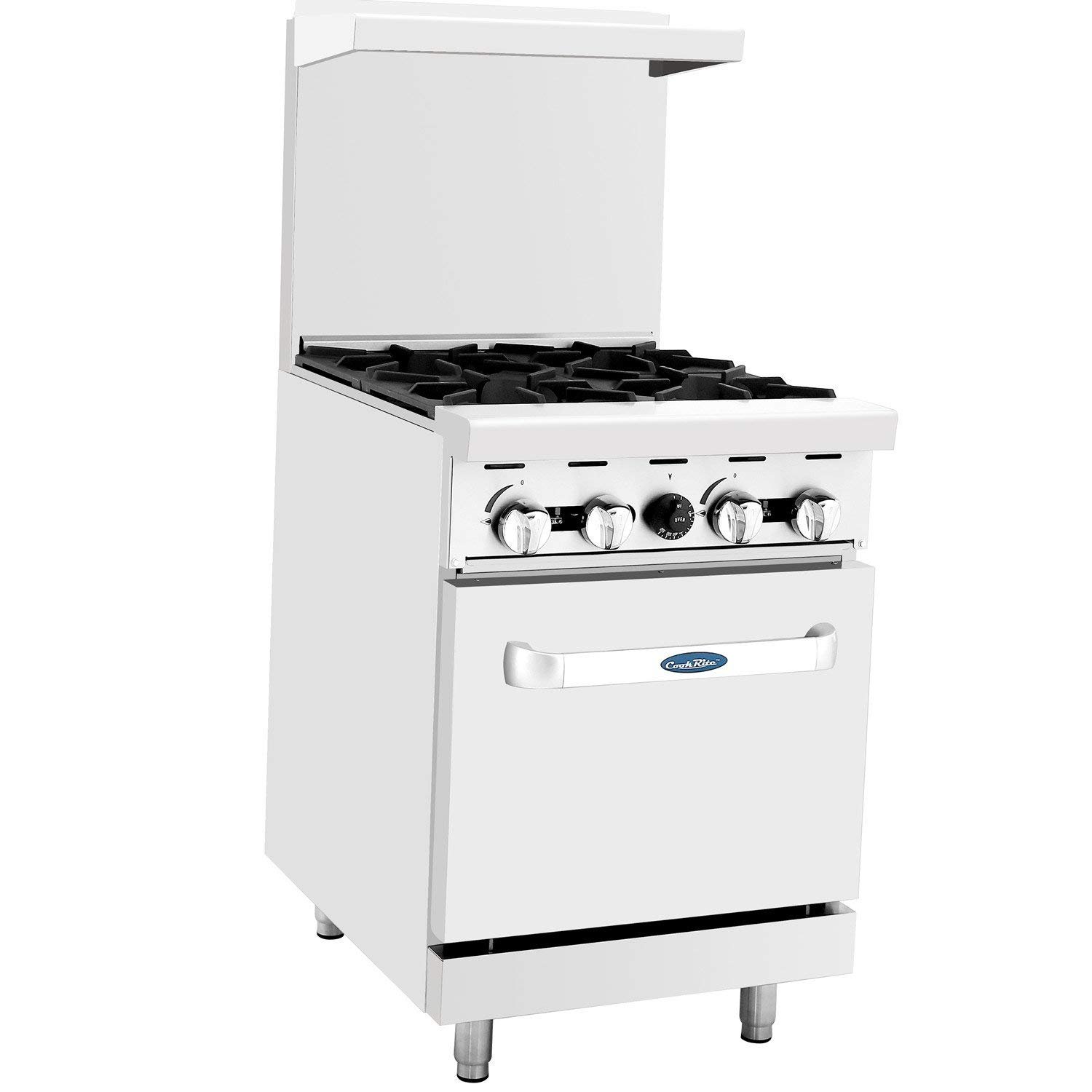 CookRite ATO-4B 24-Inch Commercial Natural Gas Range with 4 Burners & Standard Oven - 124,000 BTU High Power for Restaurant, Catering & Commercial Kitchen Cooking
