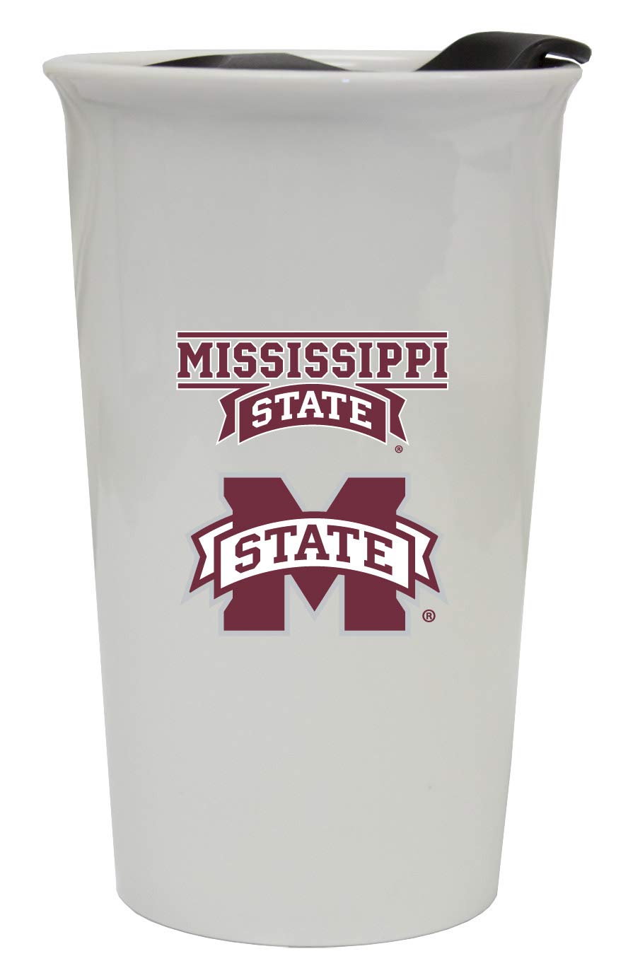 Mississippi State University Insulated Ceramic Tumbler - 20oz Double Wall Coffee Mug for Hot & Cold Drinks - Perfect for Home, Office, and Tailgating - Officially Licensed MSU Bulldogs Merchandise