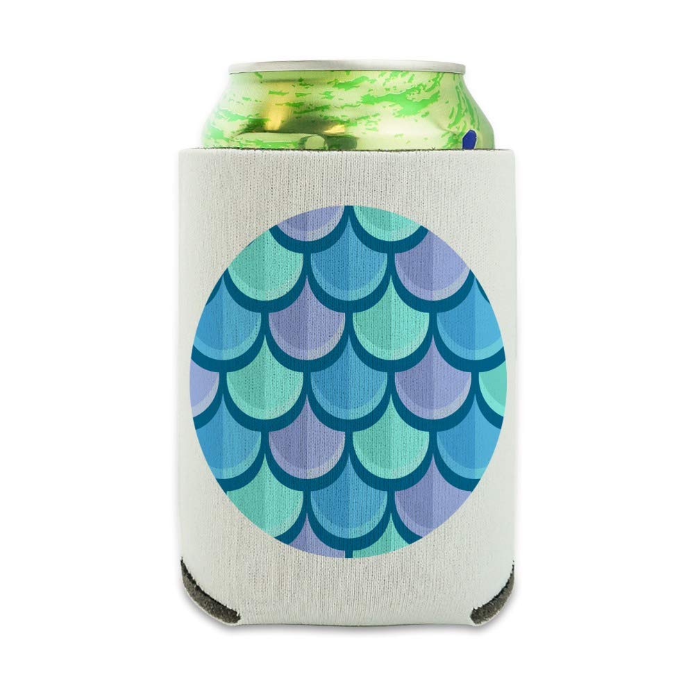 Mermaid Scale Pattern Insulated Can Cooler - Collapsible Drink Sleeve & Beverage Holder for Beer, Soda & Cocktails - Perfect for Beach Parties, BBQs & Outdoor Adventures