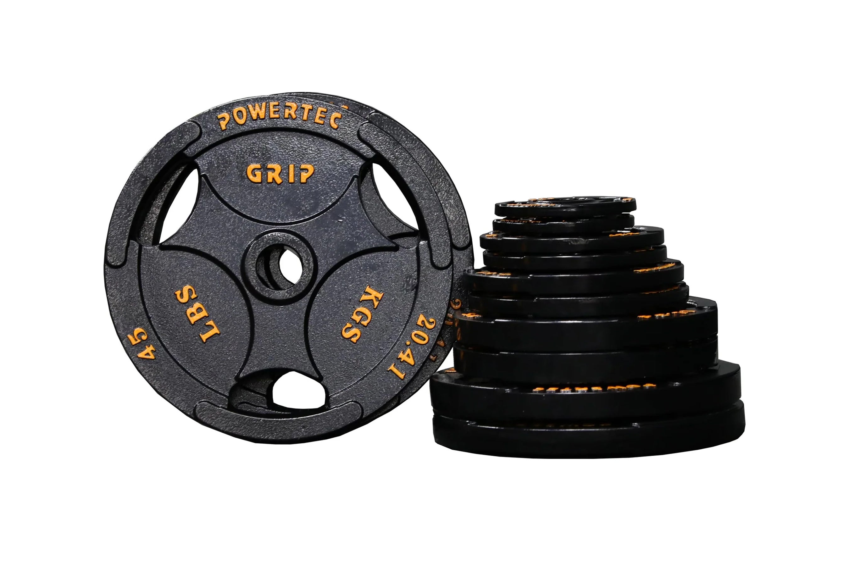Powertec Olympic Weight Plates Set (255 lbs) - Premium Gym Equipment for Strength Training & Home Workouts