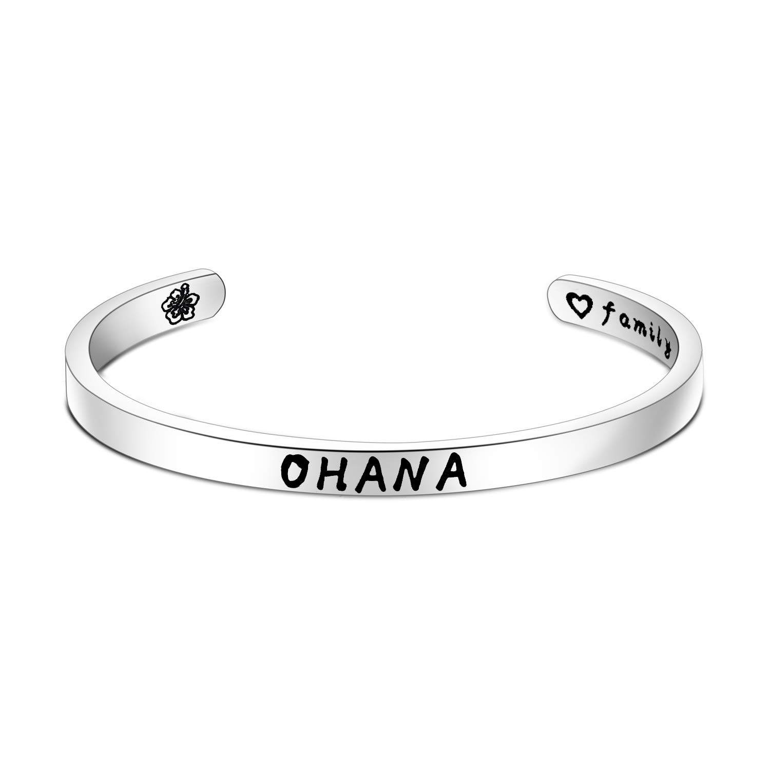 TGBJE Ohana Means Family Cuff Bracelet - Hawaiian Jewelry Gift for Best Friend, Sister, Mom - Perfect for Birthdays, Anniversaries, and Special Occasions