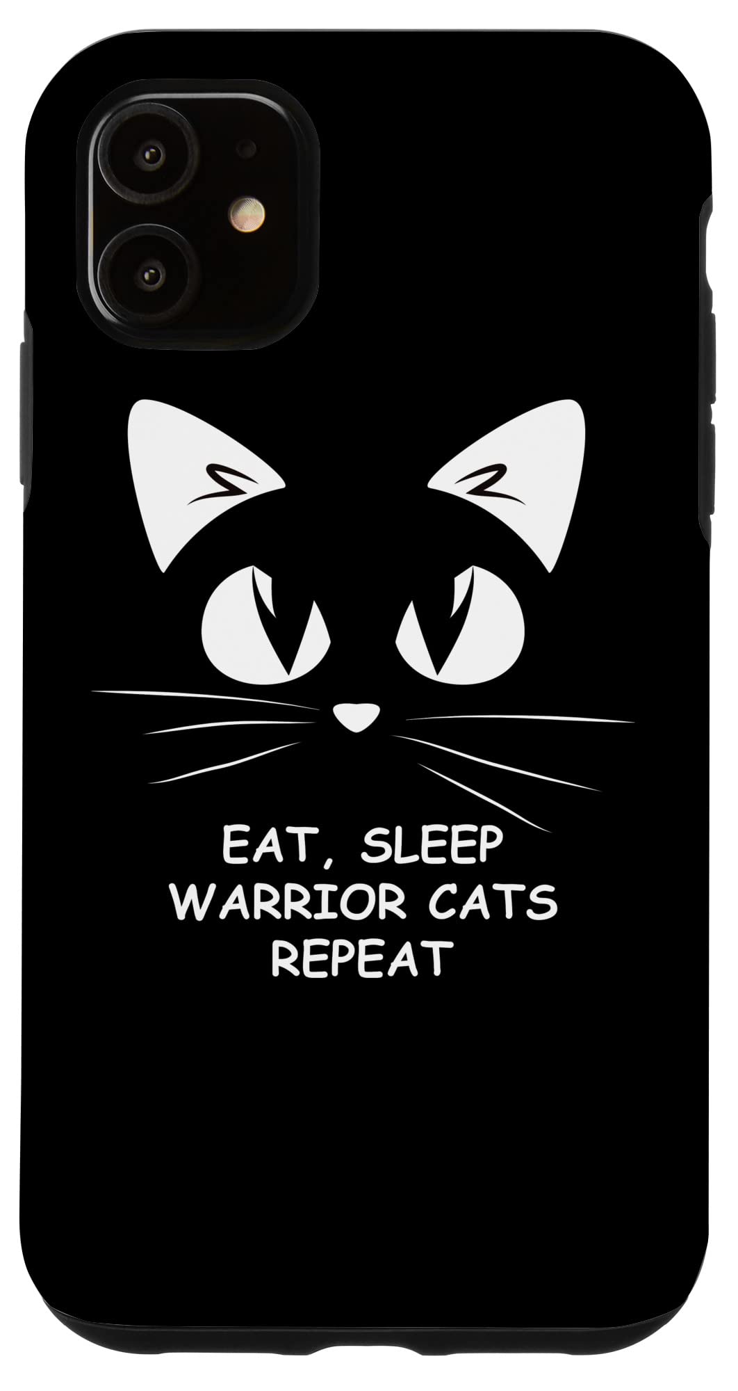 iPhone 11 Case - Funny Cat Lover Design with 'Eat Sleep Cat Warrior Repeat' Cute Cat Cover | Perfect Gift for Cat Lovers & iPhone Users