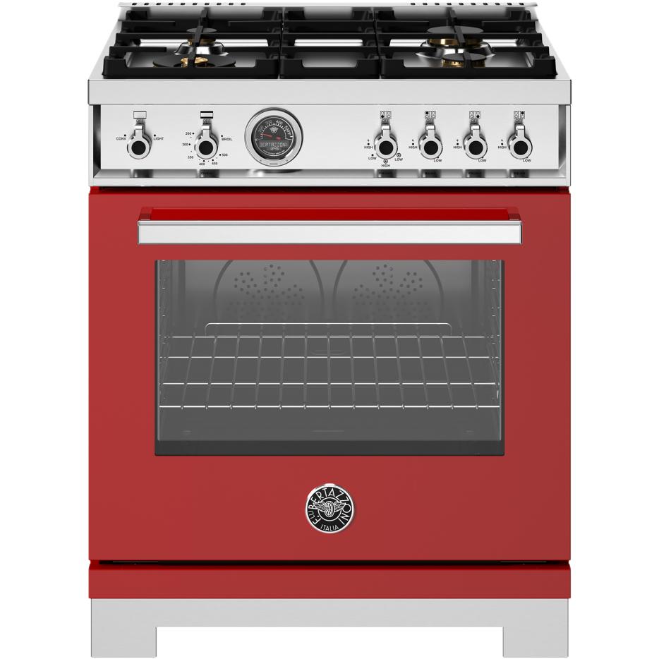 Bertazzoni PRO304BFGMROT 30-Inch Freestanding Gas Range with 4 Burners - Perfect for Home Kitchens & Professional Cooking