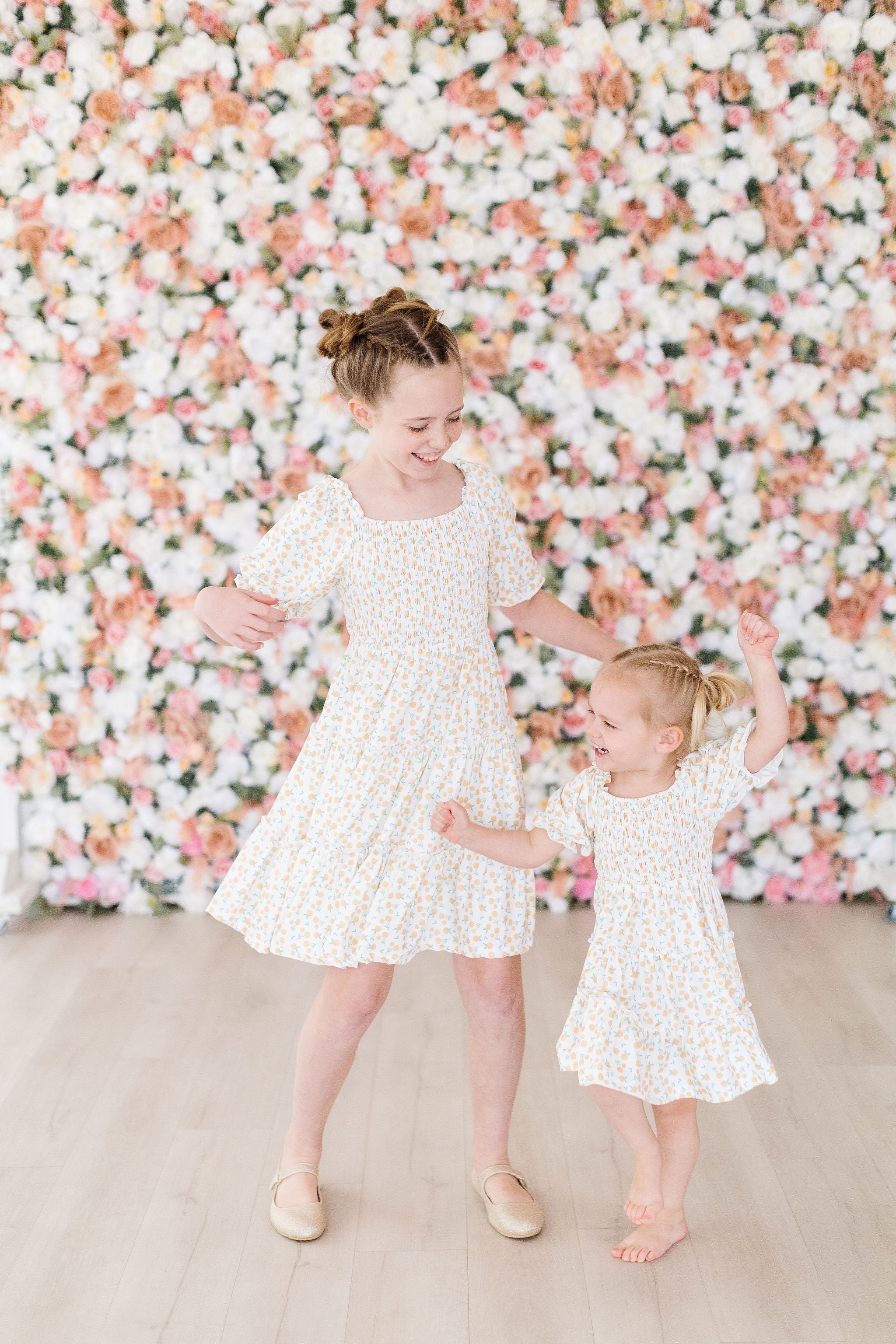 Marvelous Marigolds Smocked Ruffle Dress for Girls | Floral Print Summer Party Outfit | Perfect for Birthday, Easter & Special Occasions