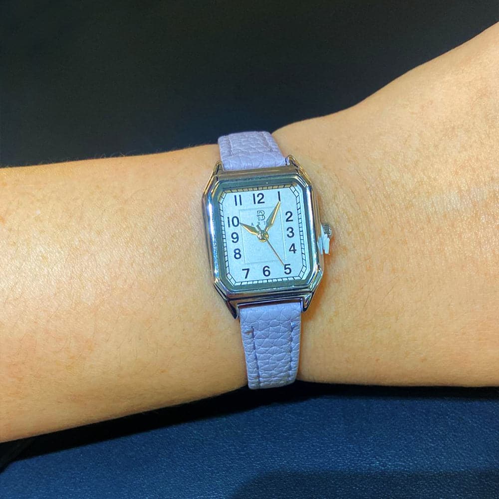 Elegant Abiu White Dial Purple Leather Strap Women's Watch AB 6111 S PUR L - Perfect for Office, Party & Everyday Wear