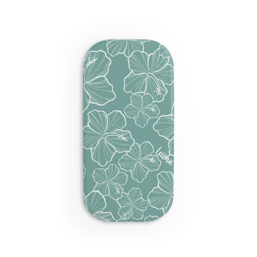 Premium Hibiscus Teal Phone Grip - Non-Slip Phone Holder with Strong Adhesive - Perfect for iPhone, Samsung & Smartphones - Ideal for Gym, Driving & Outdoor Activities