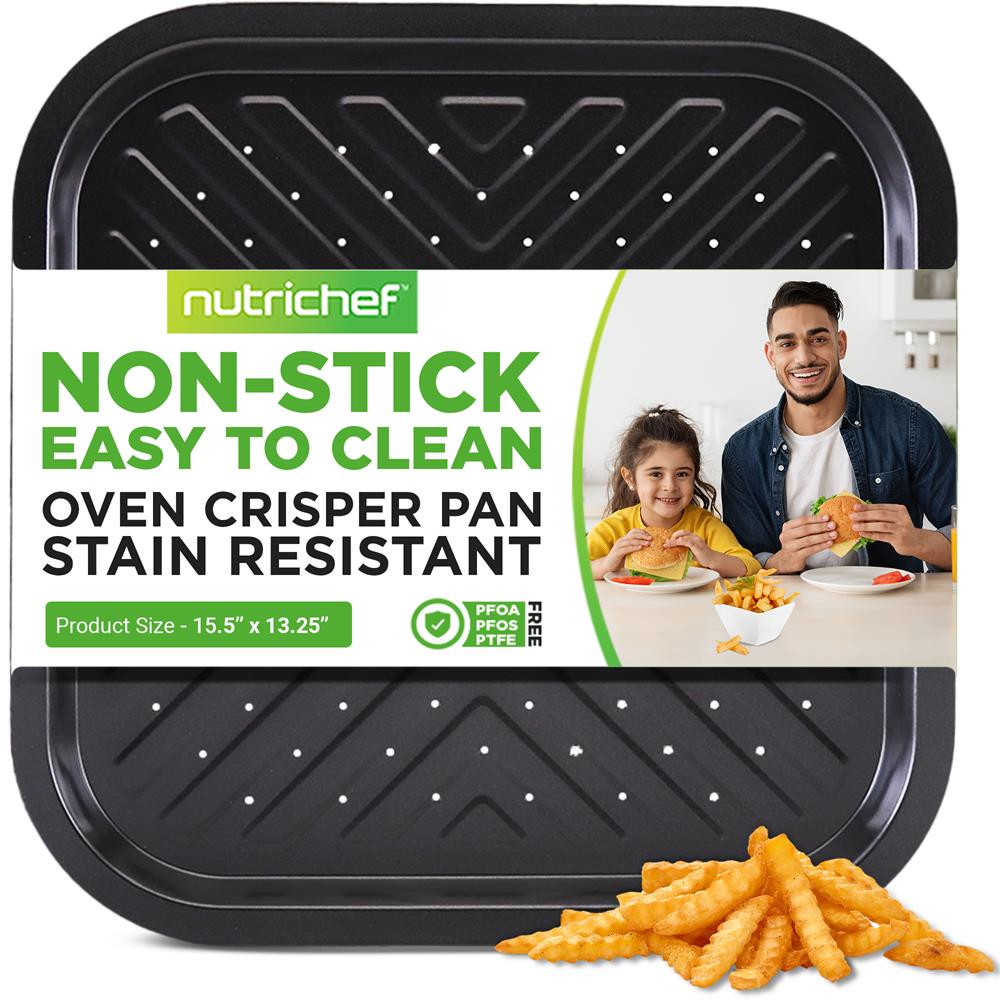 Non-Stick Oven Crisper Pan for Air Fryers & Baking - Perfect for Roasting Vegetables, Chicken, and French Fries - Dishwasher Safe & Easy to Clean