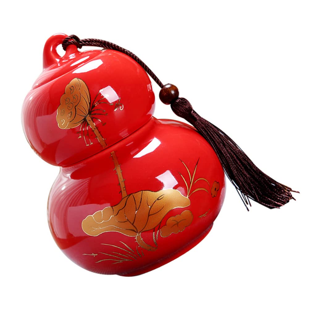 Elegant Chinese Style Ceramic Tea Storage Jar - Cabilock Gourd-Shaped Tea Caddy for Loose Leaf Tea, Herbs & Spices | Decorative Kitchen & Home Accessory | Perfect for Tea Enthusiasts & Gift Giving