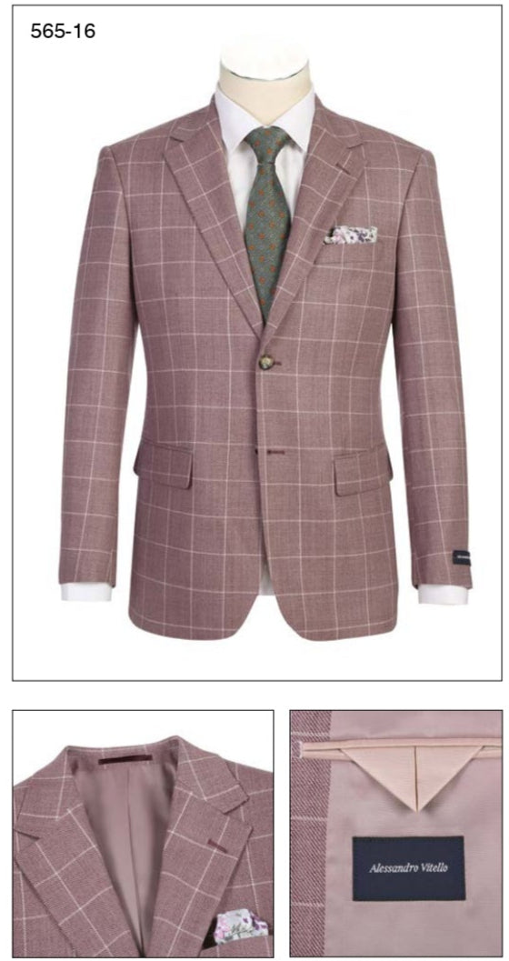 Alessandro Vitello by Renoir Men's 16 Slim Fit Sport Coat 565 - Premium Blazer for Business, Weddings & Formal Events