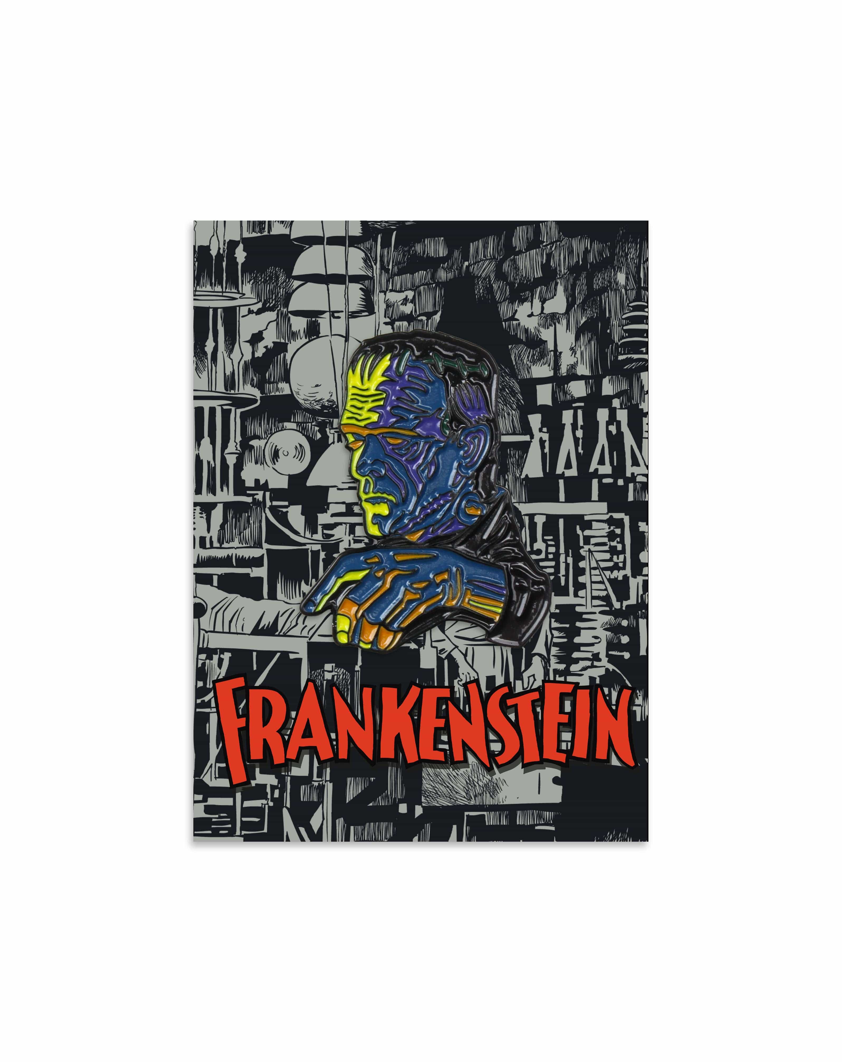 Frankenstein Enamel Pin - Gothic Horror Collectible Badge for Jackets, Bags & Backpacks - Perfect for Halloween Costumes, Cosplay & Pin Collections