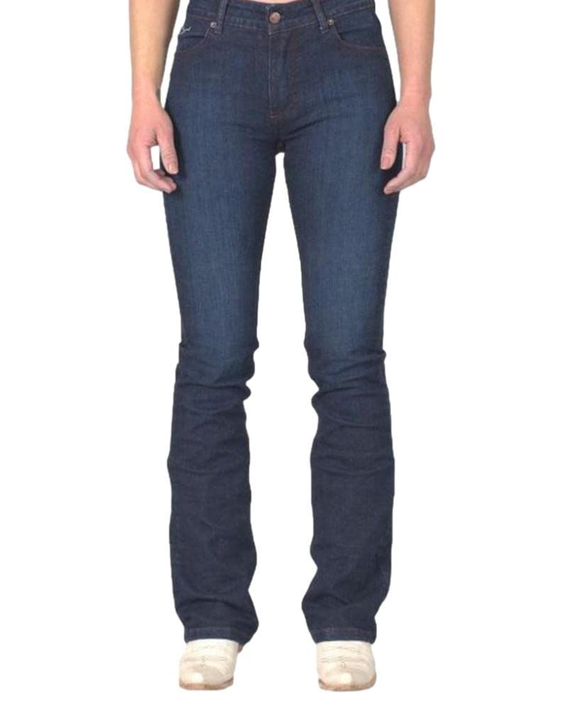 Kimes Ranch Women's Dark Wash Audrey Bootcut Jeans - High Waisted Stretch Denim Pants, Size 12W x 30L, Classic Blue for Casual Wear & Country Style Outfits