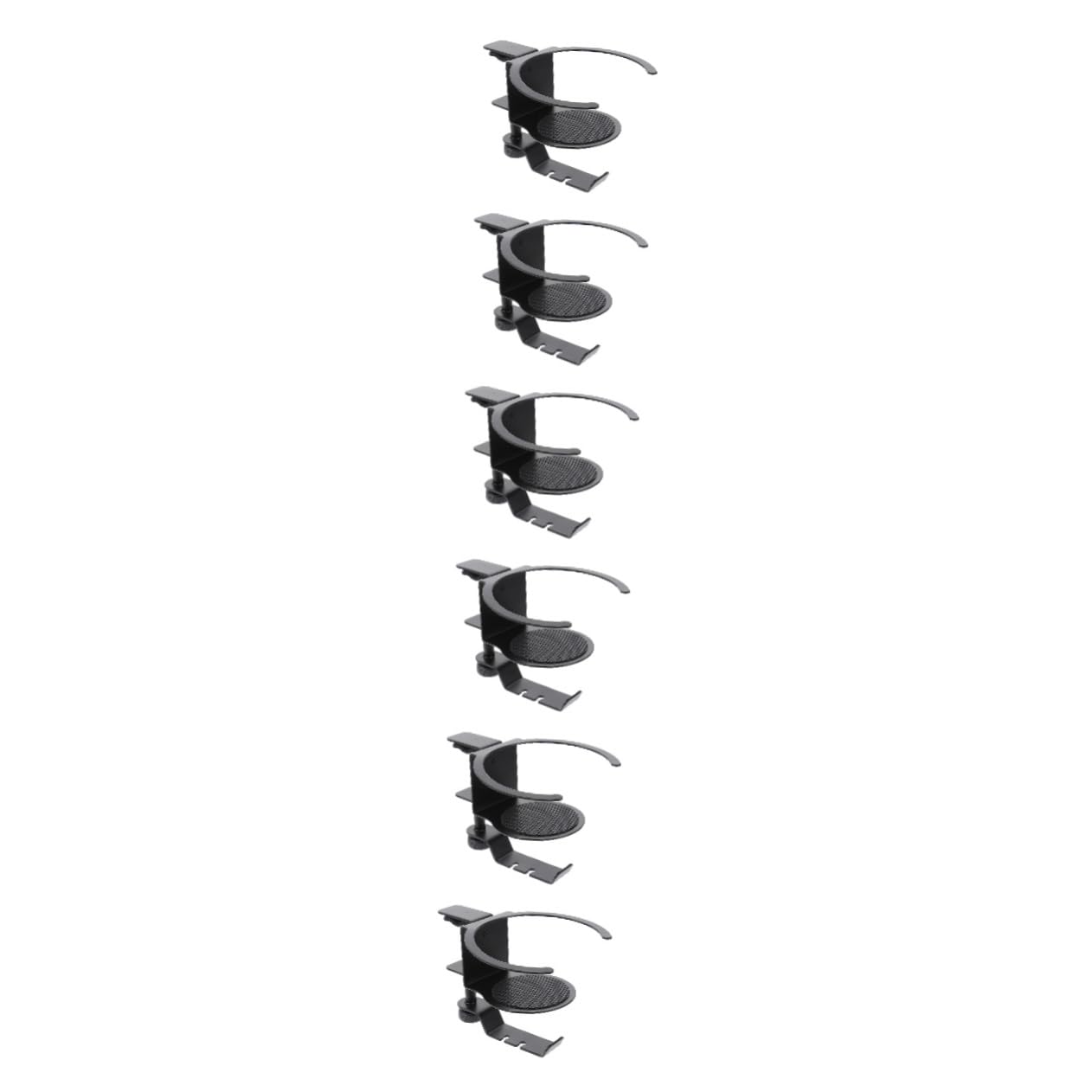 OSALADI 6-Pack Metal Headphone Stand with Cup Holder - Headset Hanger & Drink Holder for Desk, Gaming Setup, Office, and Home Organization