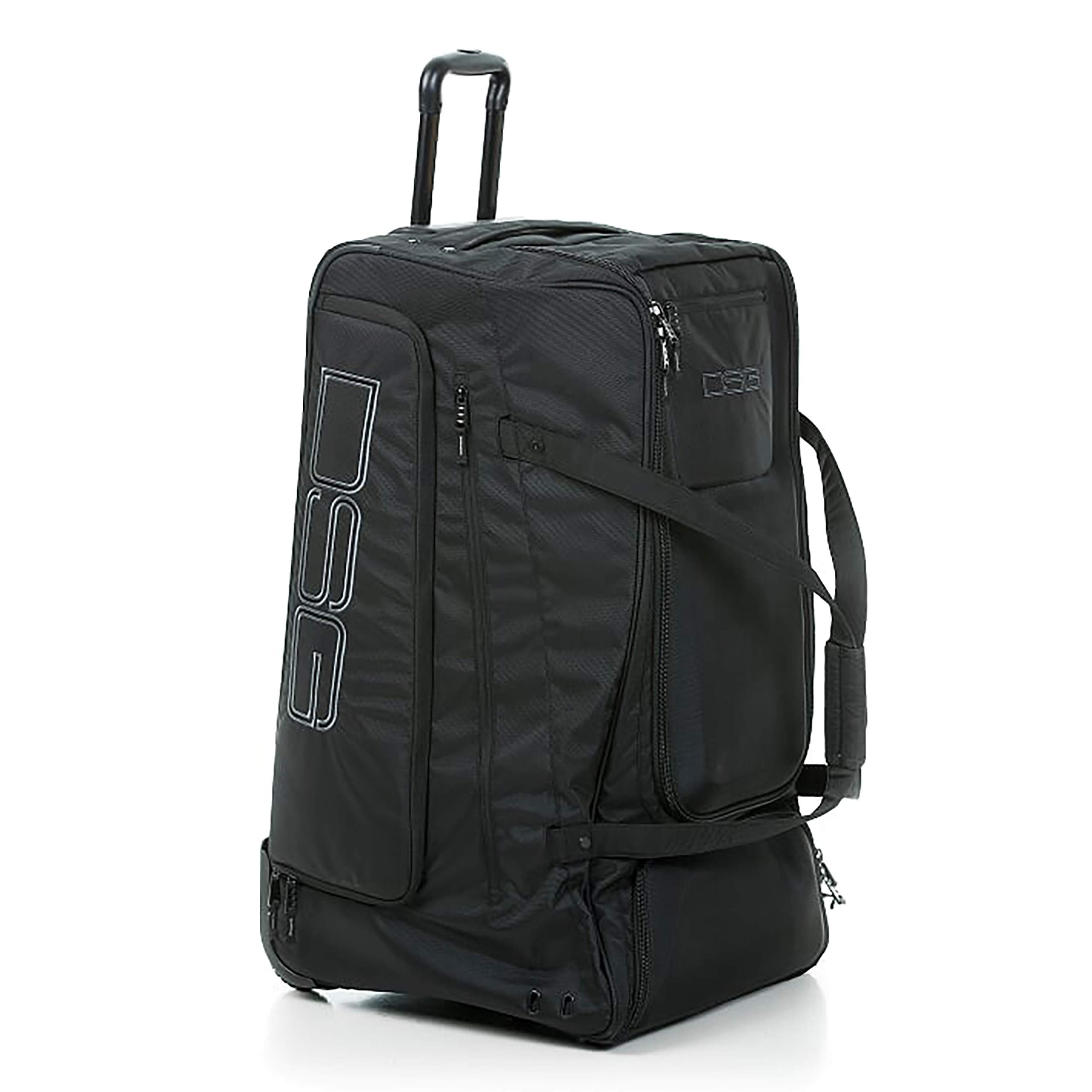 DSG Outerwear Roller Travel Duffel Bag - Waterproof Luggage with Wheels for Gym, Sports & Airplane Carry-On (Black) | Perfect for Business Trips, Weekend Getaways & Sports Equipment Storage